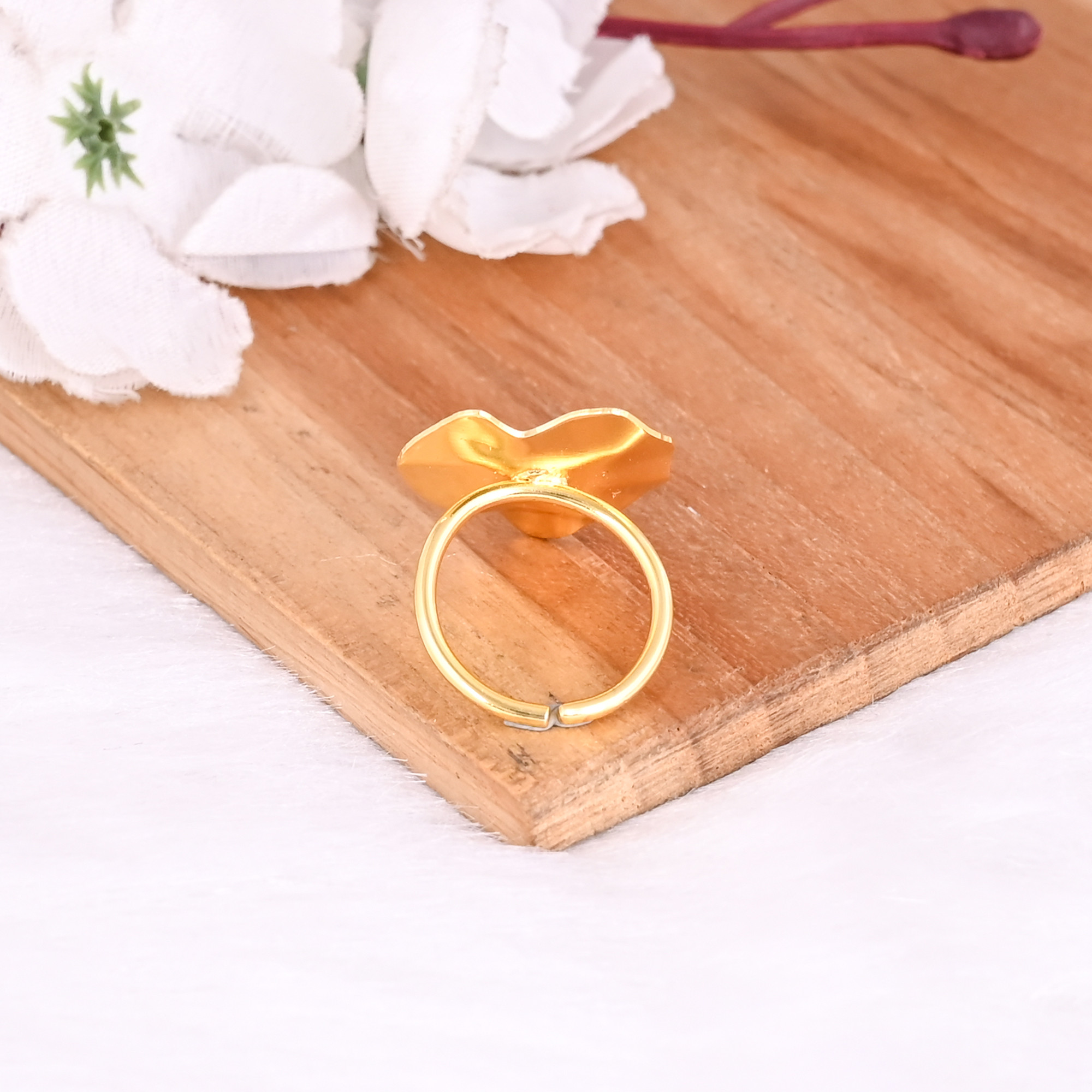 Yellow Gold Plated Brass Wholesale Lot 25 Pairs Adjustable Minimalist Handmade Designer Ring Trendy Ring