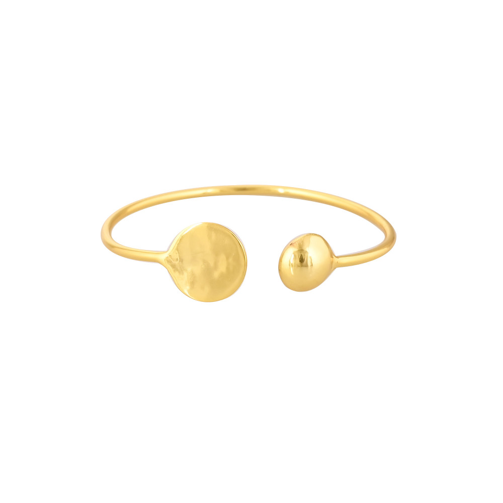 Image of Yellow Gold Plated Brass Adjustable Cuff bangle Bracelet Handmade Charm Jewelry Perfect Gift For Her
