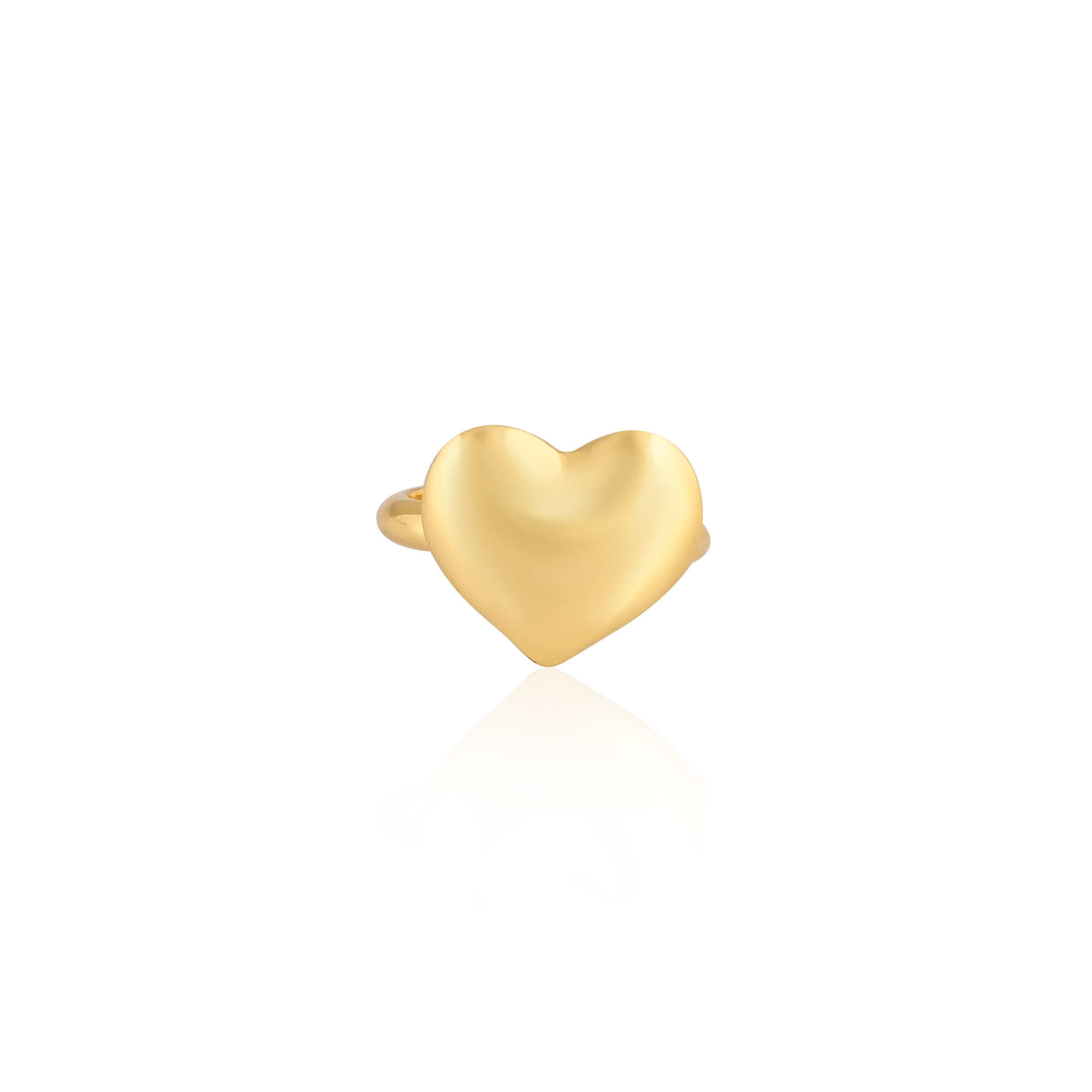 Wholesale Lot 25 Piece Yellow Gold Plated Brass Handmade Designer Heart Ring Valentine Gift Ring Adjustable Jewelry