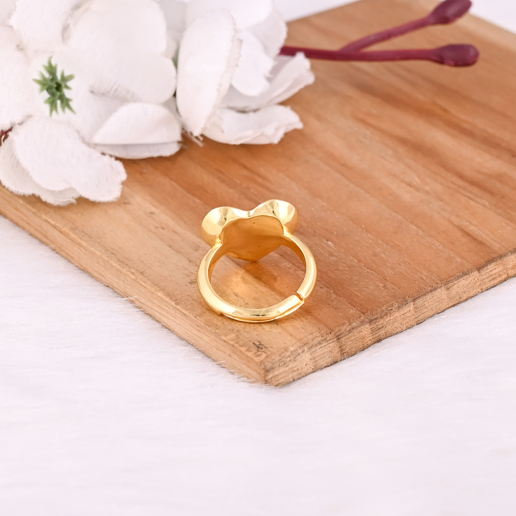 Wholesale Lot 25 Piece Yellow Gold Plated Brass Handmade Designer Heart Ring Valentine Gift Ring Adjustable Jewelry