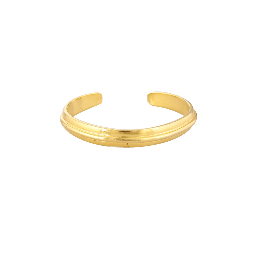 Image of Yellow Gold Plated Brass Adjustable Cuff bangle Bracelet Handmade Charm Jewelry Trendy Jewelry