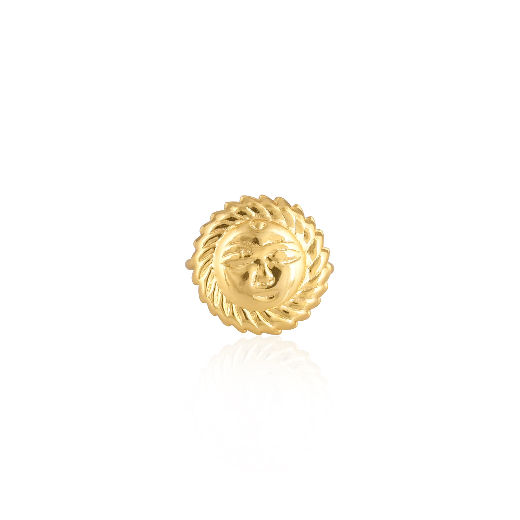 Wholesale Lot 25 Piece Yellow Gold Plated Brass Face Designer Ring Unique Gift Charm Jewelry