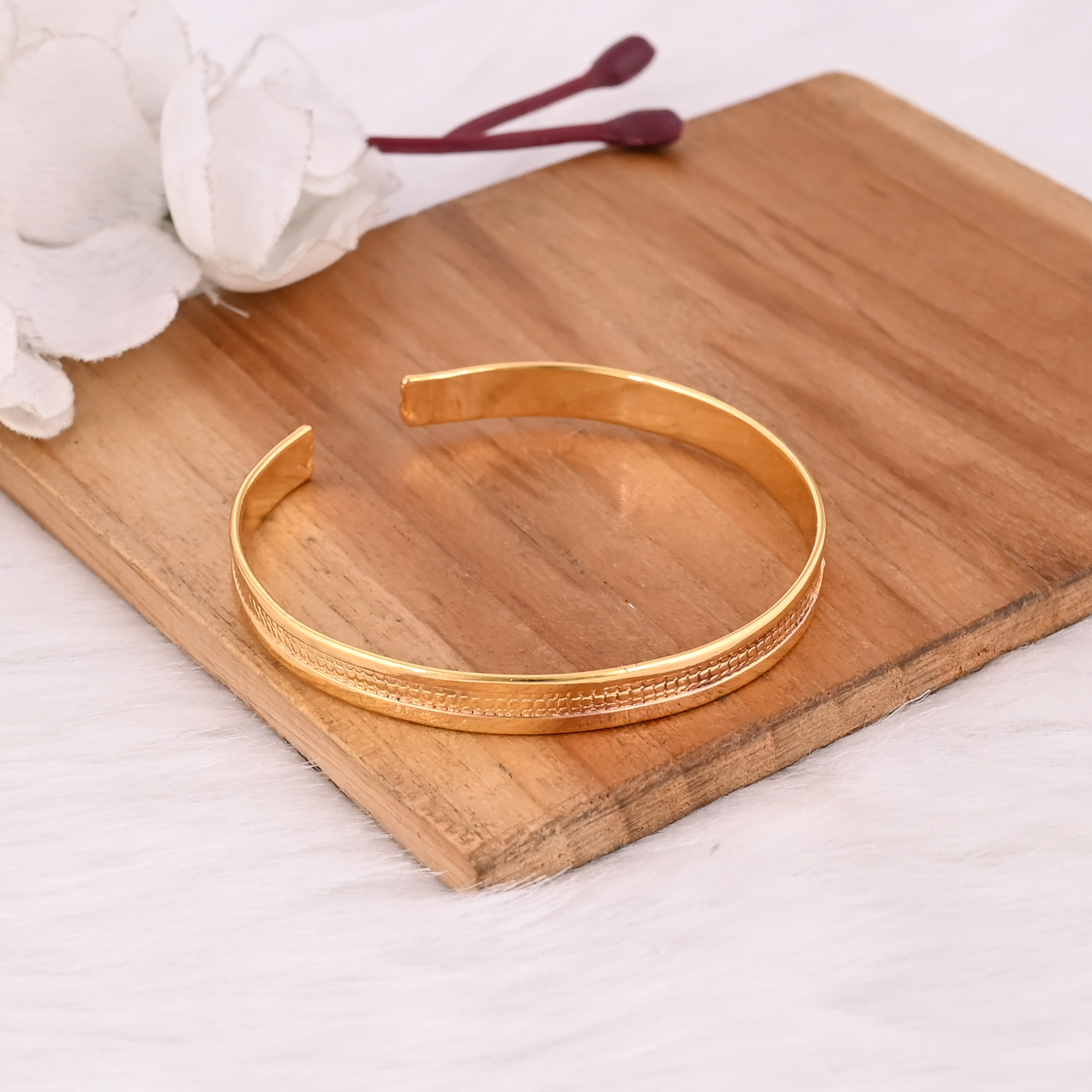 Gold Plated Brass Handmade Designer Women Bangle Handmade Designer Bangle Adjustable Cuff Bracelet