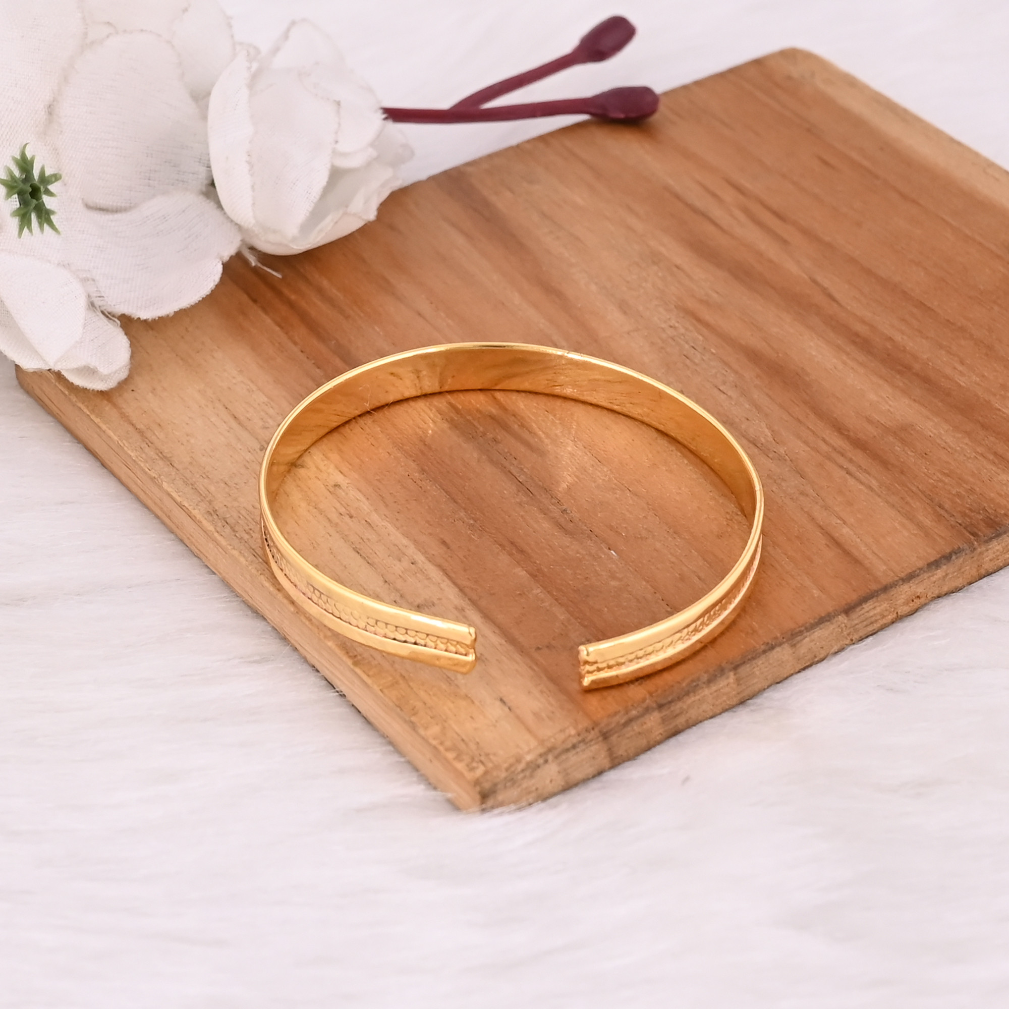 Gold Plated Brass Handmade Designer Women Bangle Handmade Designer Bangle Adjustable Cuff Bracelet