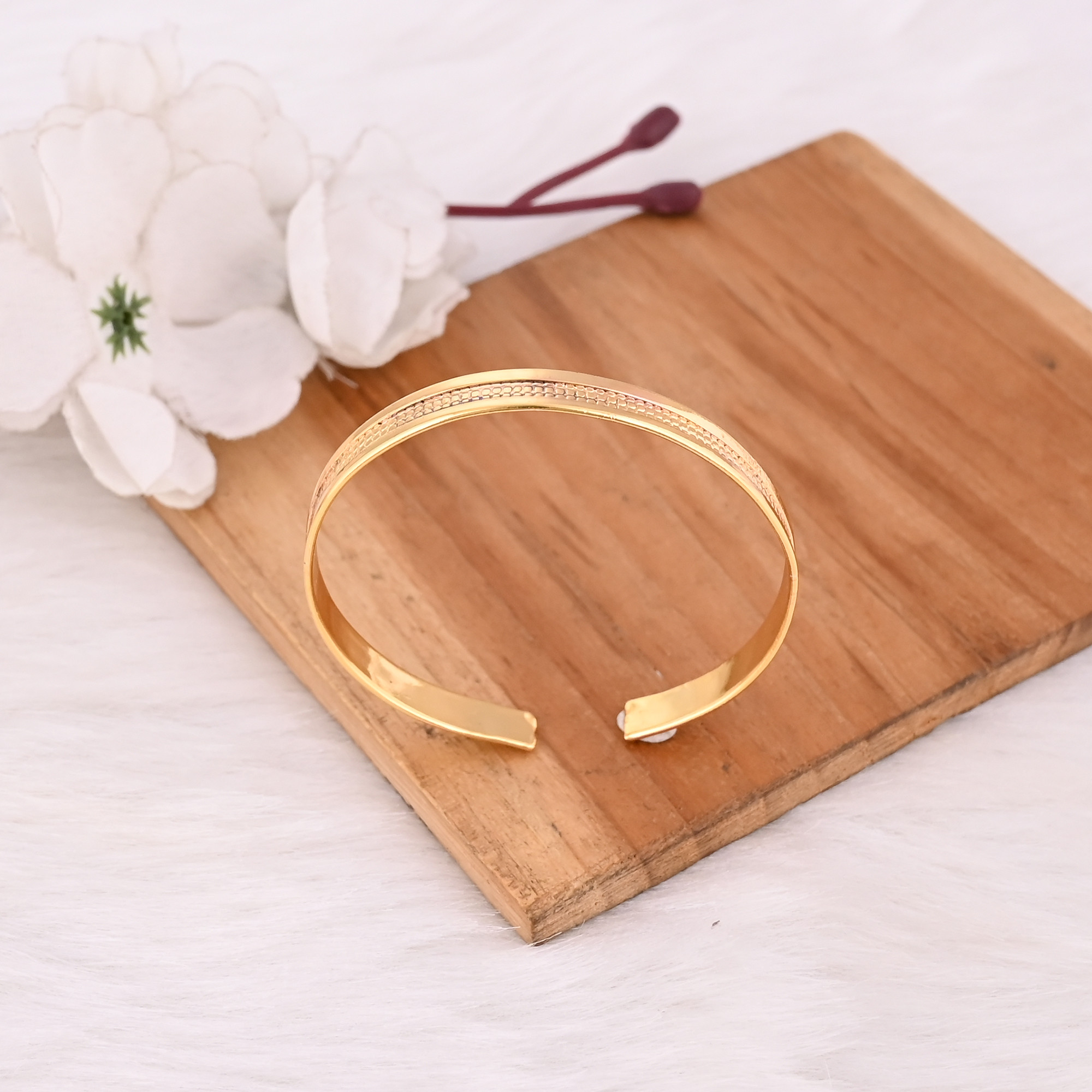 Gold Plated Brass Handmade Designer Women Bangle Handmade Designer Bangle Adjustable Cuff Bracelet