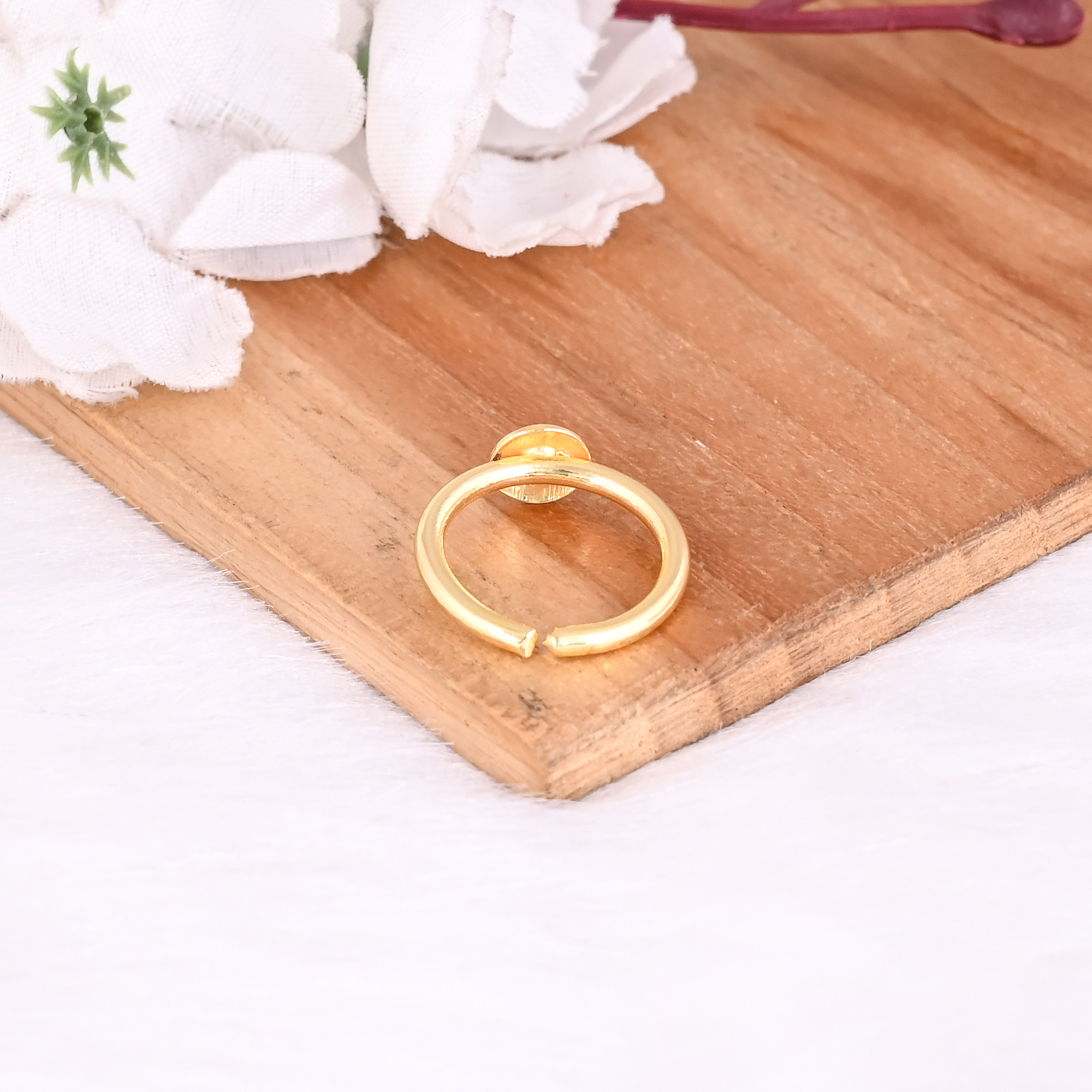 Wholesale Lot 25 Piece Yellow Gold Plated Plain Brass Handmade Designer Adjustable Womens Ring