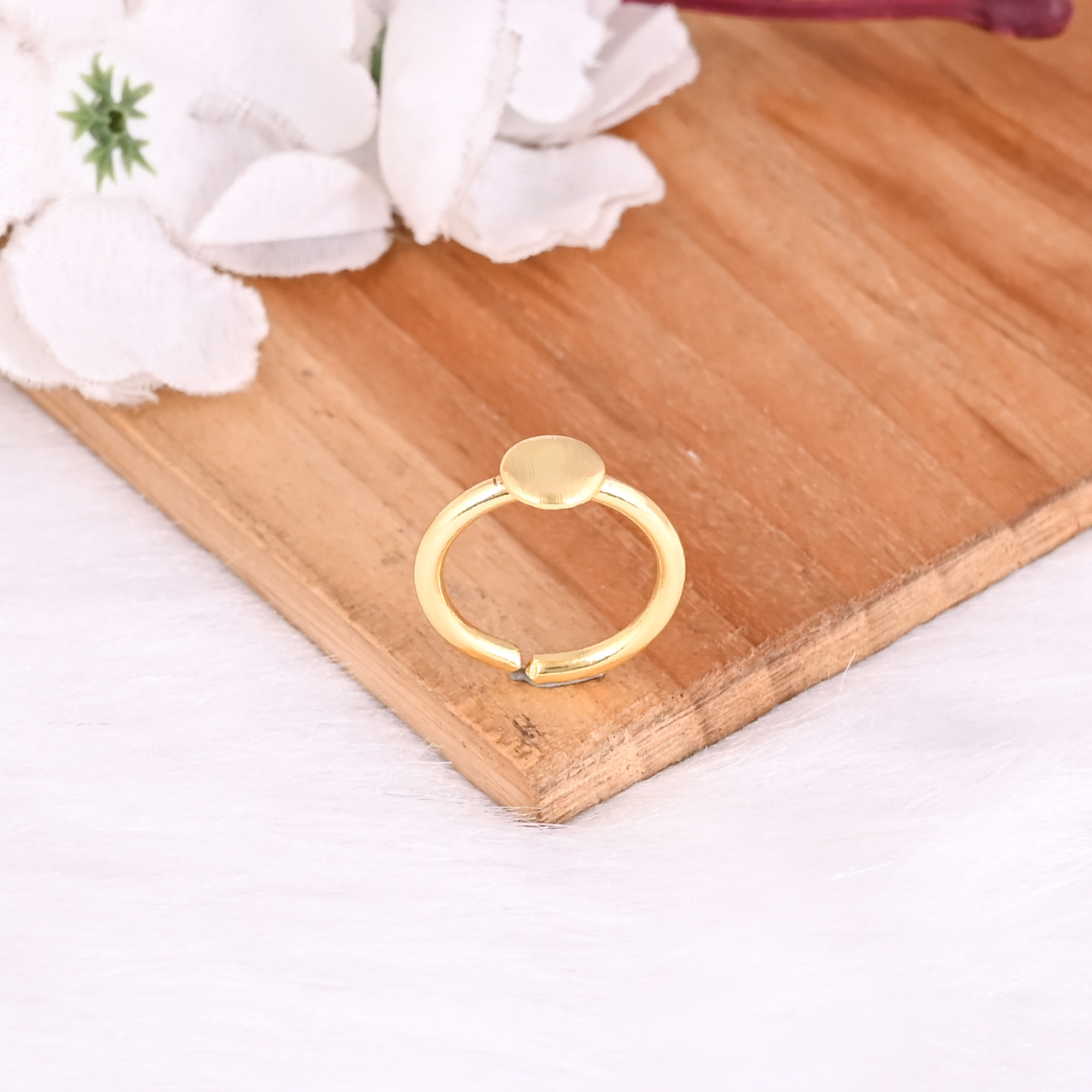 Wholesale Lot 25 Piece Yellow Gold Plated Plain Brass Handmade Designer Adjustable Womens Ring