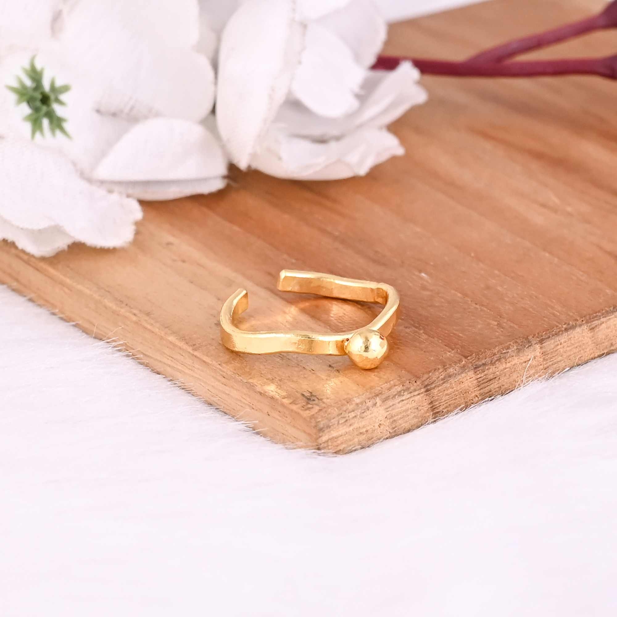 Wholesale Lot 25 Piece Yellow Gold Plated Plain Brass Handmade Designer Adjustable Stackable Ring