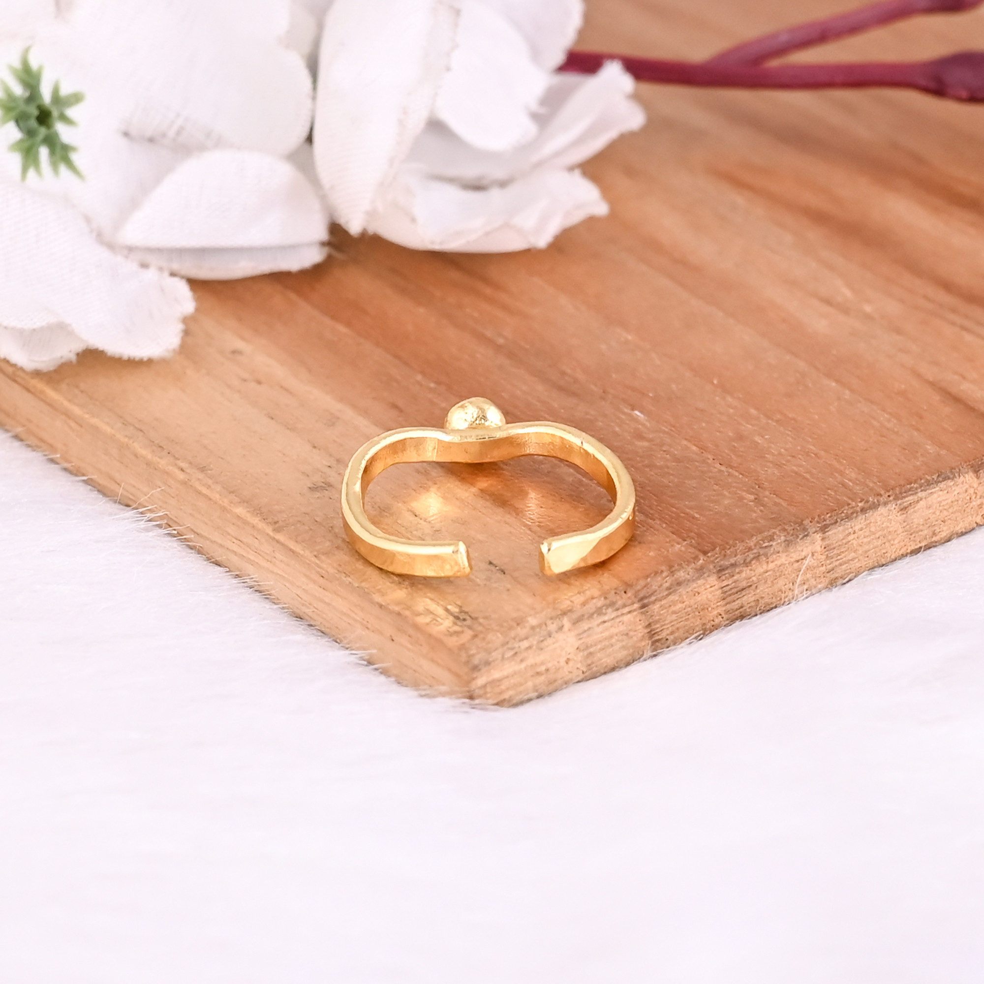 Wholesale Lot 25 Piece Yellow Gold Plated Plain Brass Handmade Designer Adjustable Stackable Ring