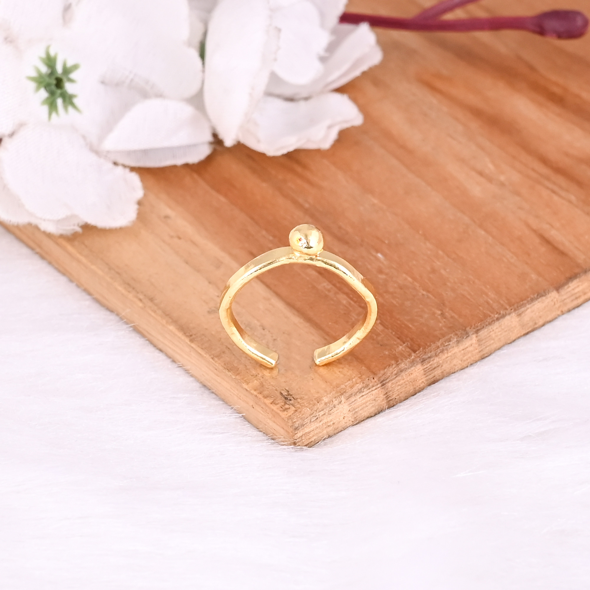 Wholesale Lot 25 Piece Yellow Gold Plated Plain Brass Handmade Designer Adjustable Stackable Ring