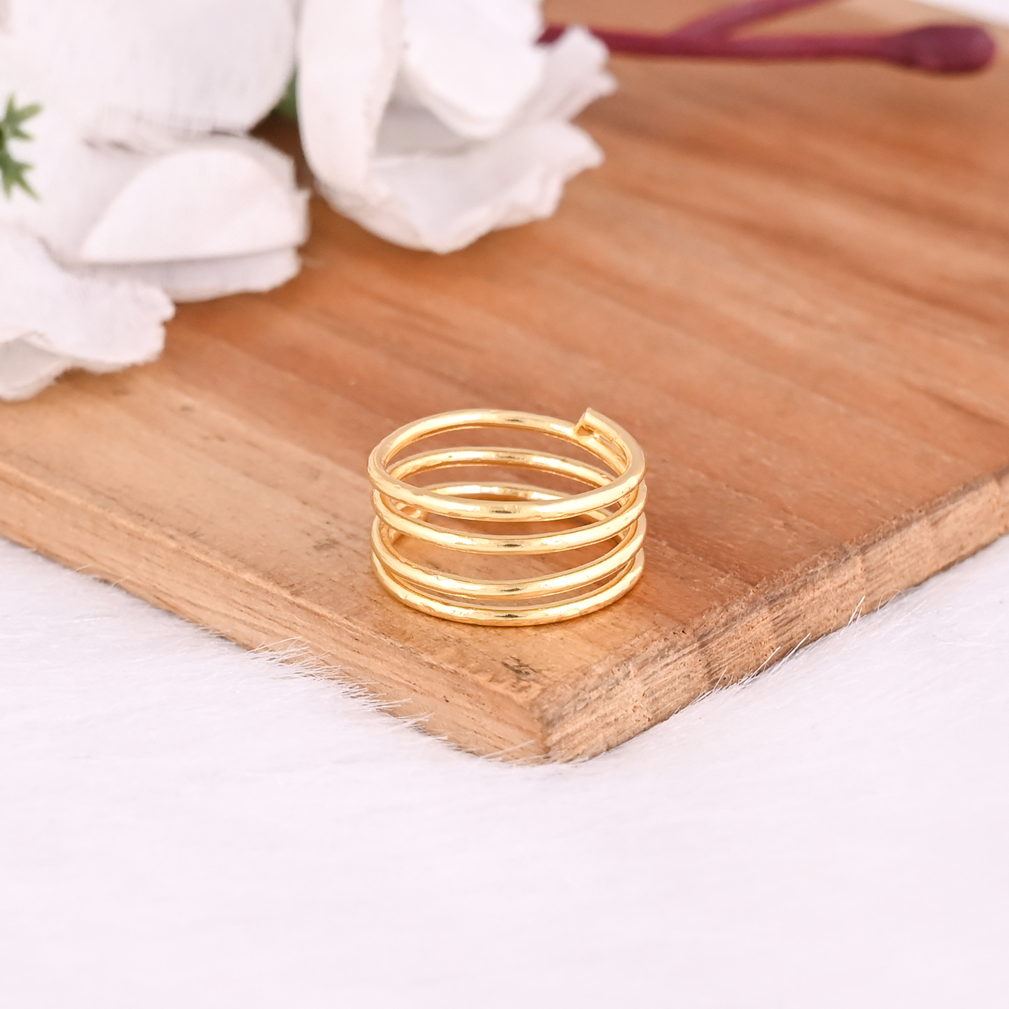 Wholesale Lot 25 Piece Yellow Gold Plated Plain Brass Handmade Designer Stackable Womens Ring Statement Ring Jewelry