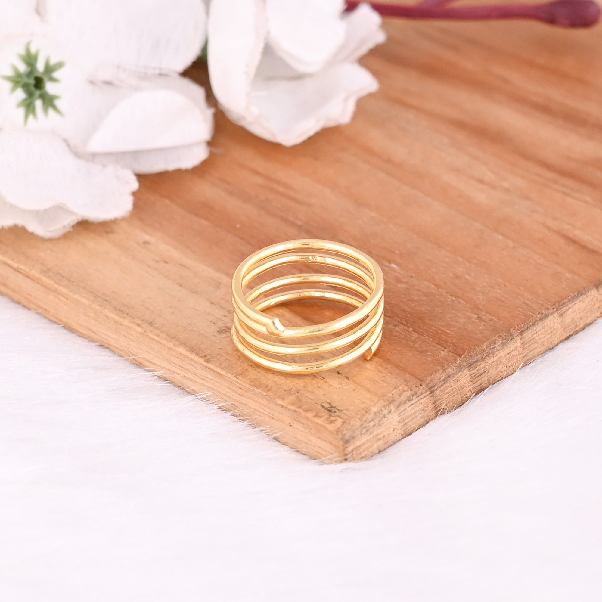 Wholesale Lot 25 Piece Yellow Gold Plated Plain Brass Handmade Designer Stackable Womens Ring Statement Ring Jewelry