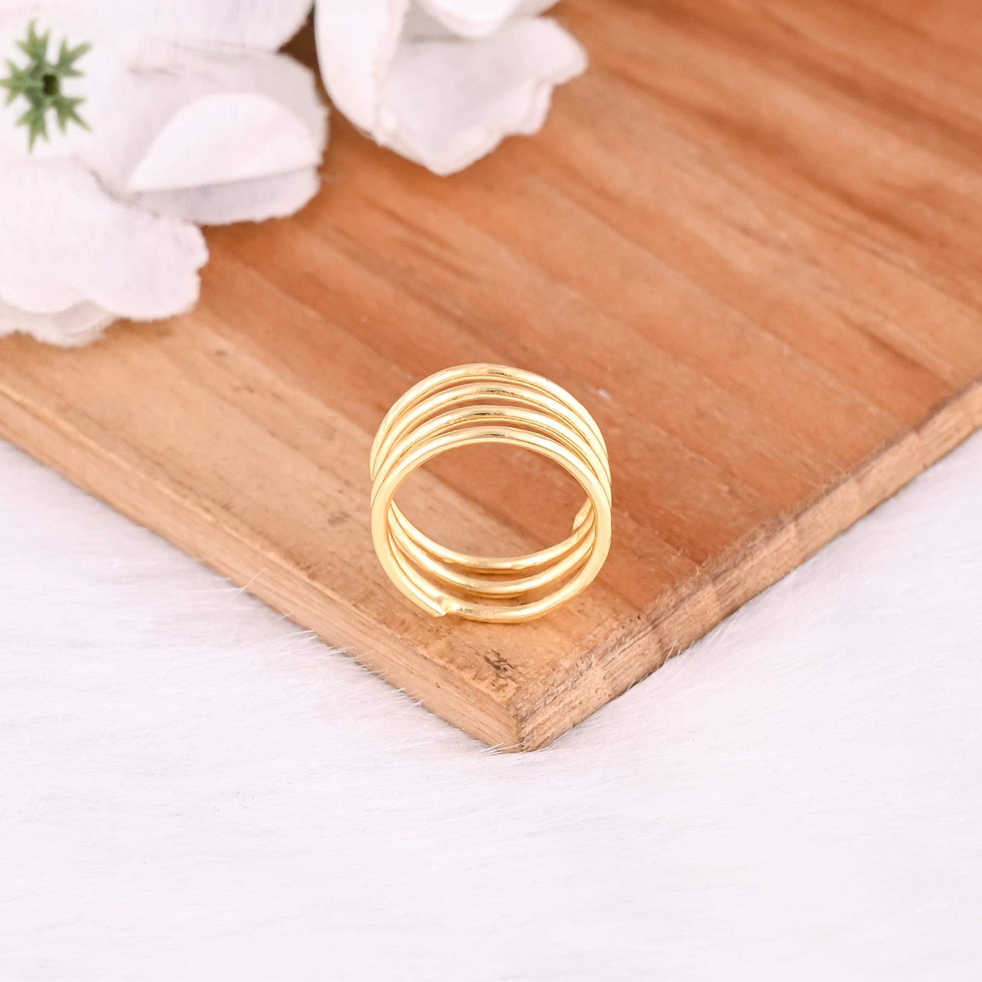 Wholesale Lot 25 Piece Yellow Gold Plated Plain Brass Handmade Designer Stackable Womens Ring Statement Ring Jewelry