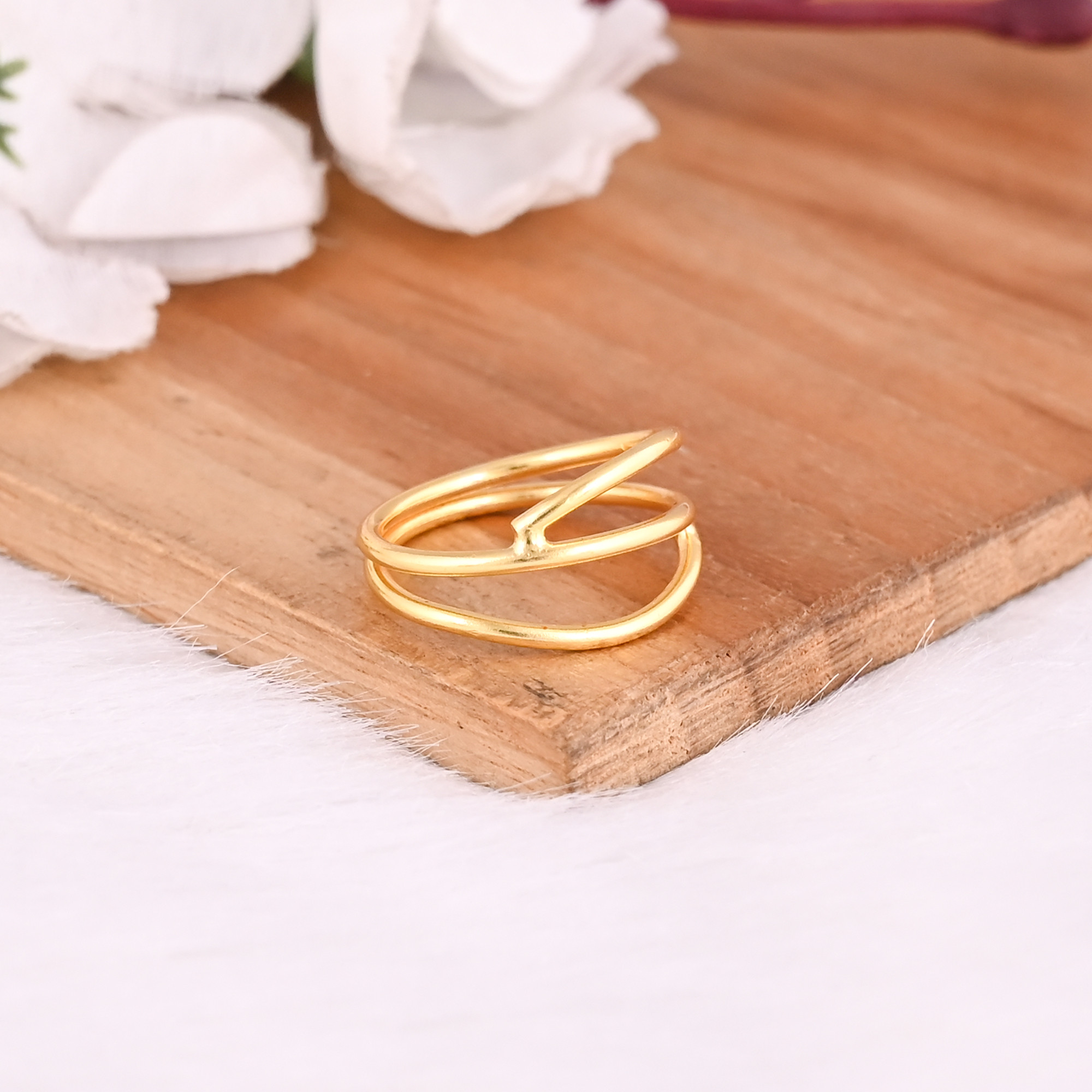 Wholesale Lot of 25 Yellow Gold Plated Brass Minimalist Designer Bohemian Stacking Band Ring Christmas Gifts