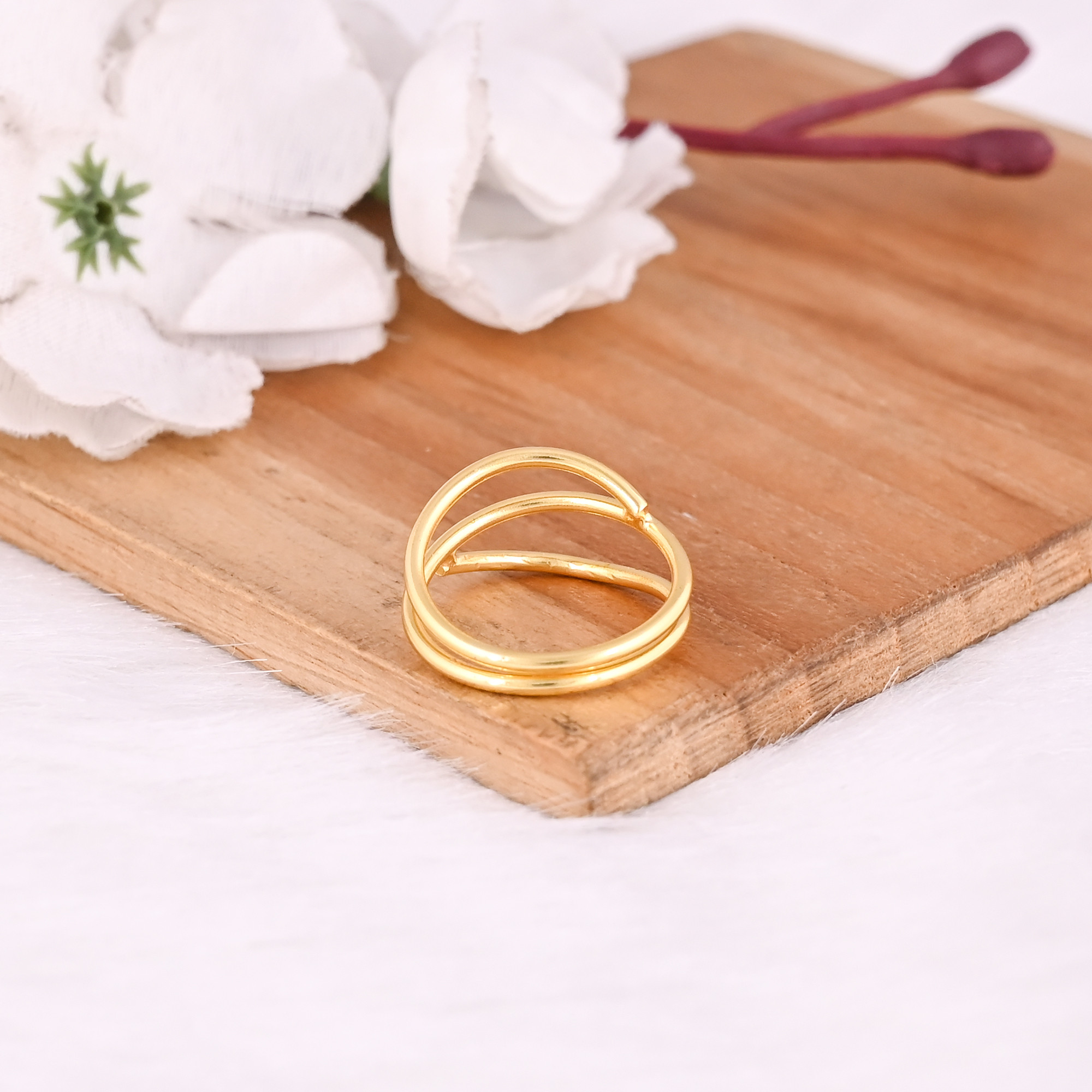 Wholesale Lot of 25 Yellow Gold Plated Brass Minimalist Designer Bohemian Stacking Band Ring Christmas Gifts
