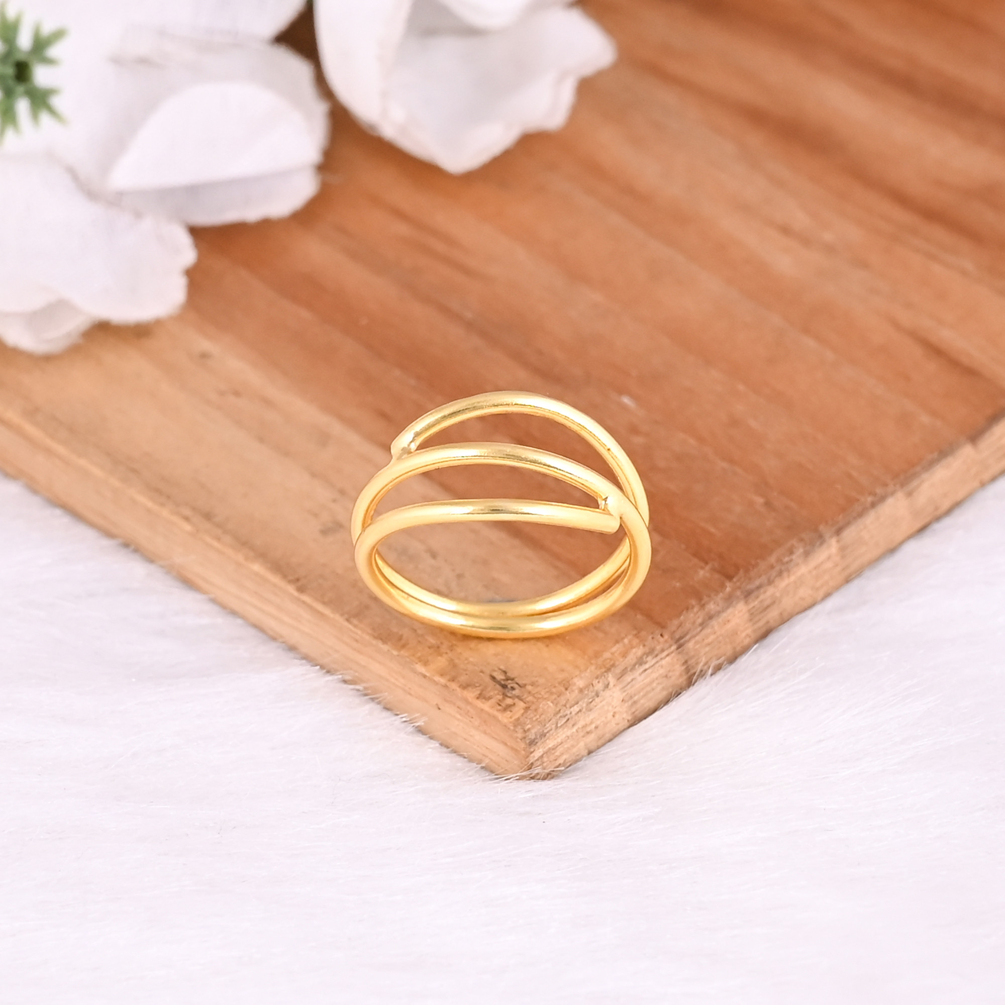 Wholesale Lot of 25 Yellow Gold Plated Brass Minimalist Designer Bohemian Stacking Band Ring Christmas Gifts
