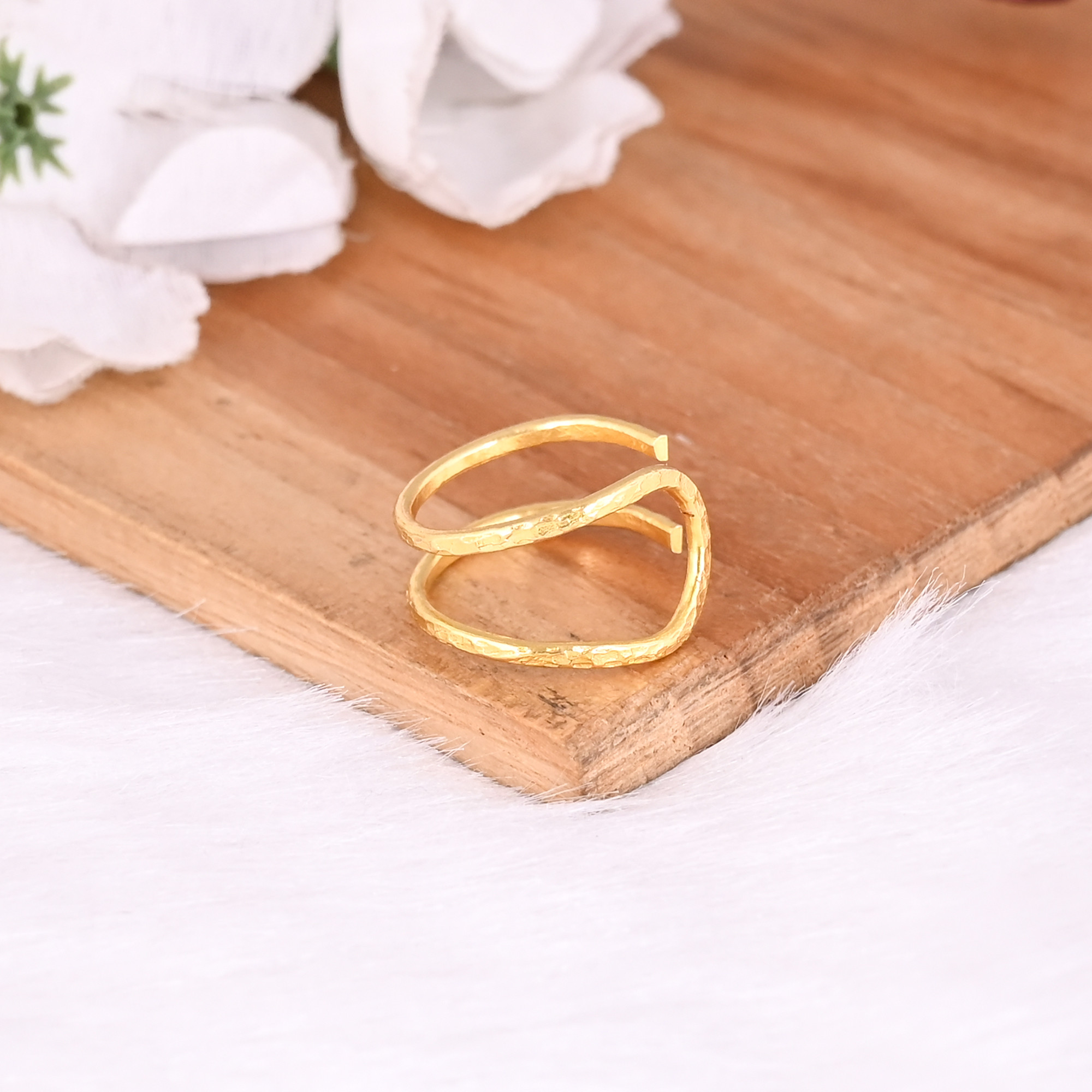 Wholesale Lot 25 Piece Yellow Gold Plated Brass Handmade Adjustable Boho Ring Perfect Gift For Her