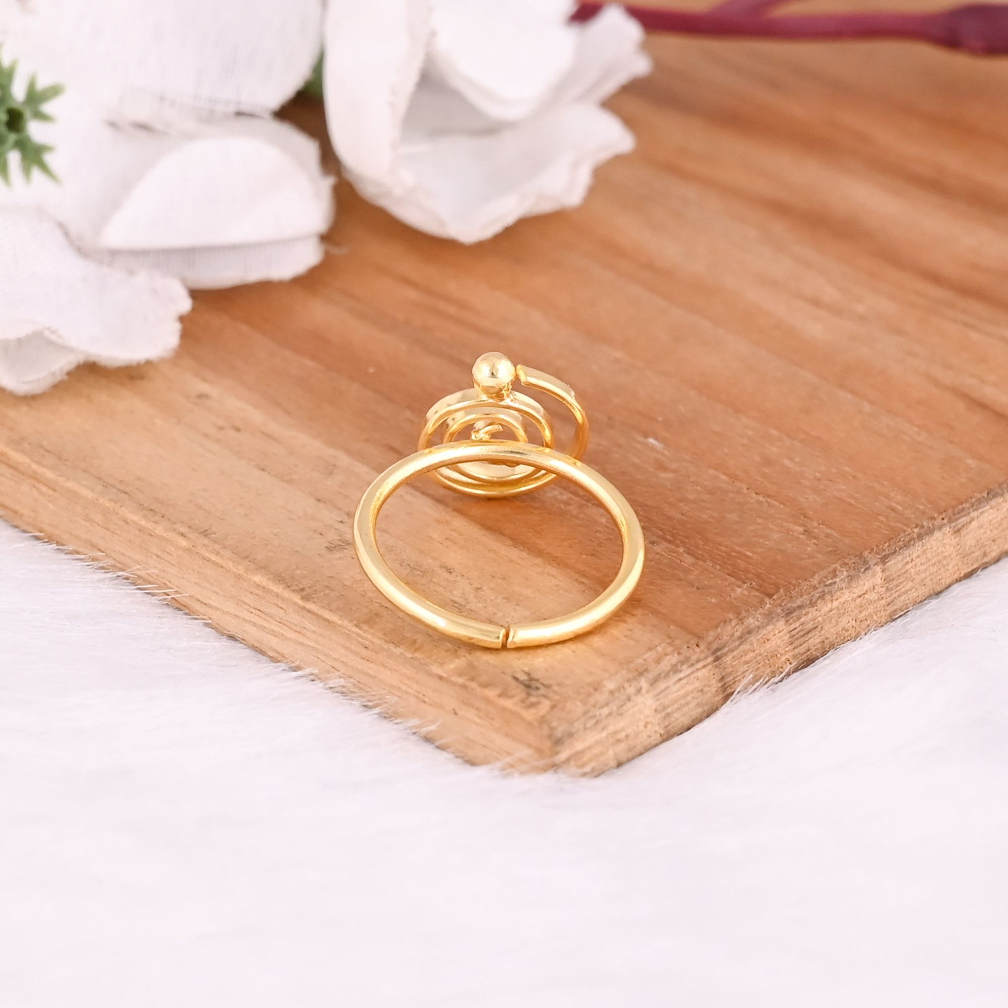 Wholesale Lot 25pcs Yellow Gold Plated Adjustable Brass Spiral Ring Unique Bohemian Stylish Handmade Stackable Jewelry