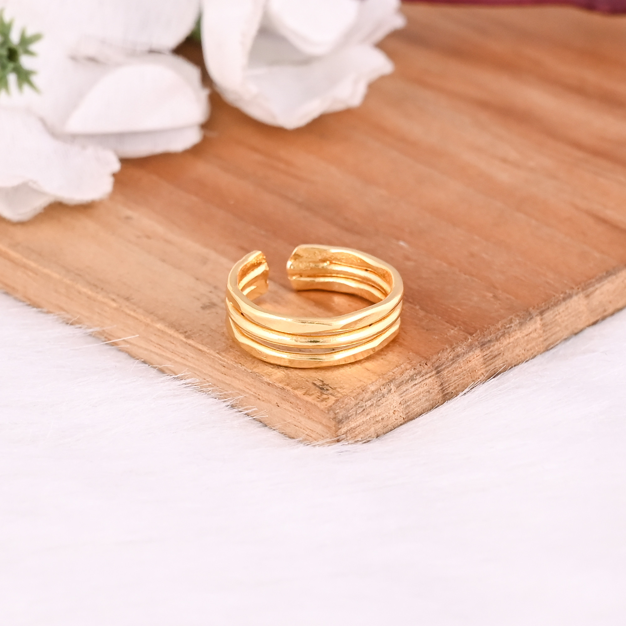 Wholesale Lot 25 Piece Yellow Gold Plated Brass Handmade Stackable Designer Ring Anniversary Gift Adjustable Ring Jewelry