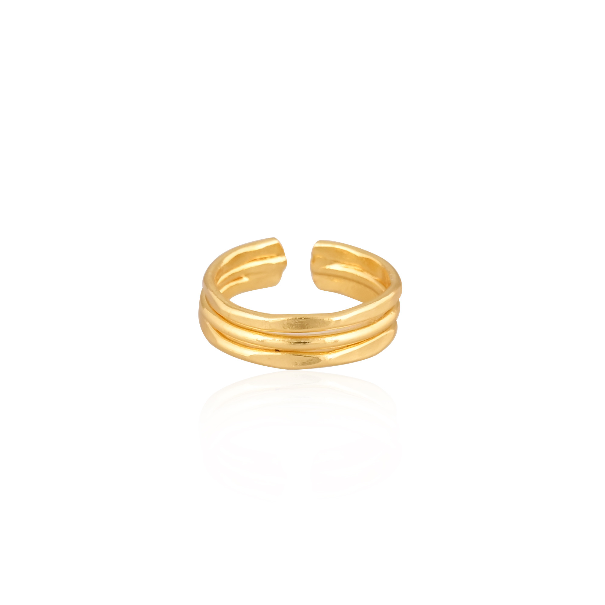 Wholesale Lot 25 Piece Yellow Gold Plated Brass Handmade Stackable Designer Ring Anniversary Gift Adjustable Ring Jewelry