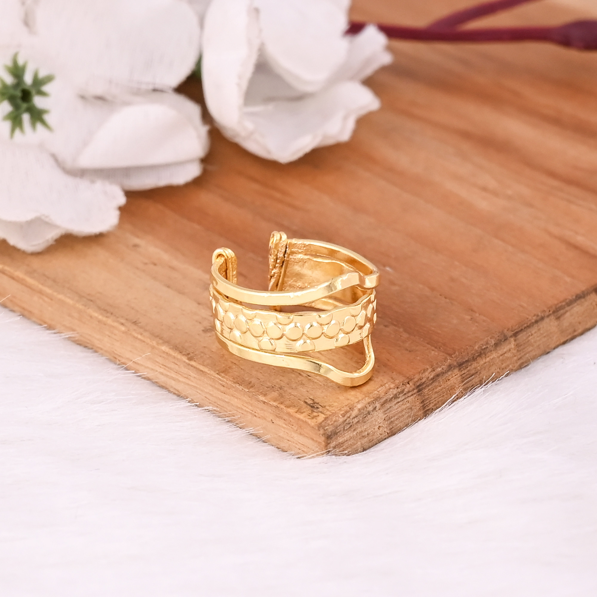 Wholesale Lot 25 Piece Yellow Gold Plated Plain Brass Handmade Boho Designer Unique Gift Charm Jewelry Adjustable Ring
