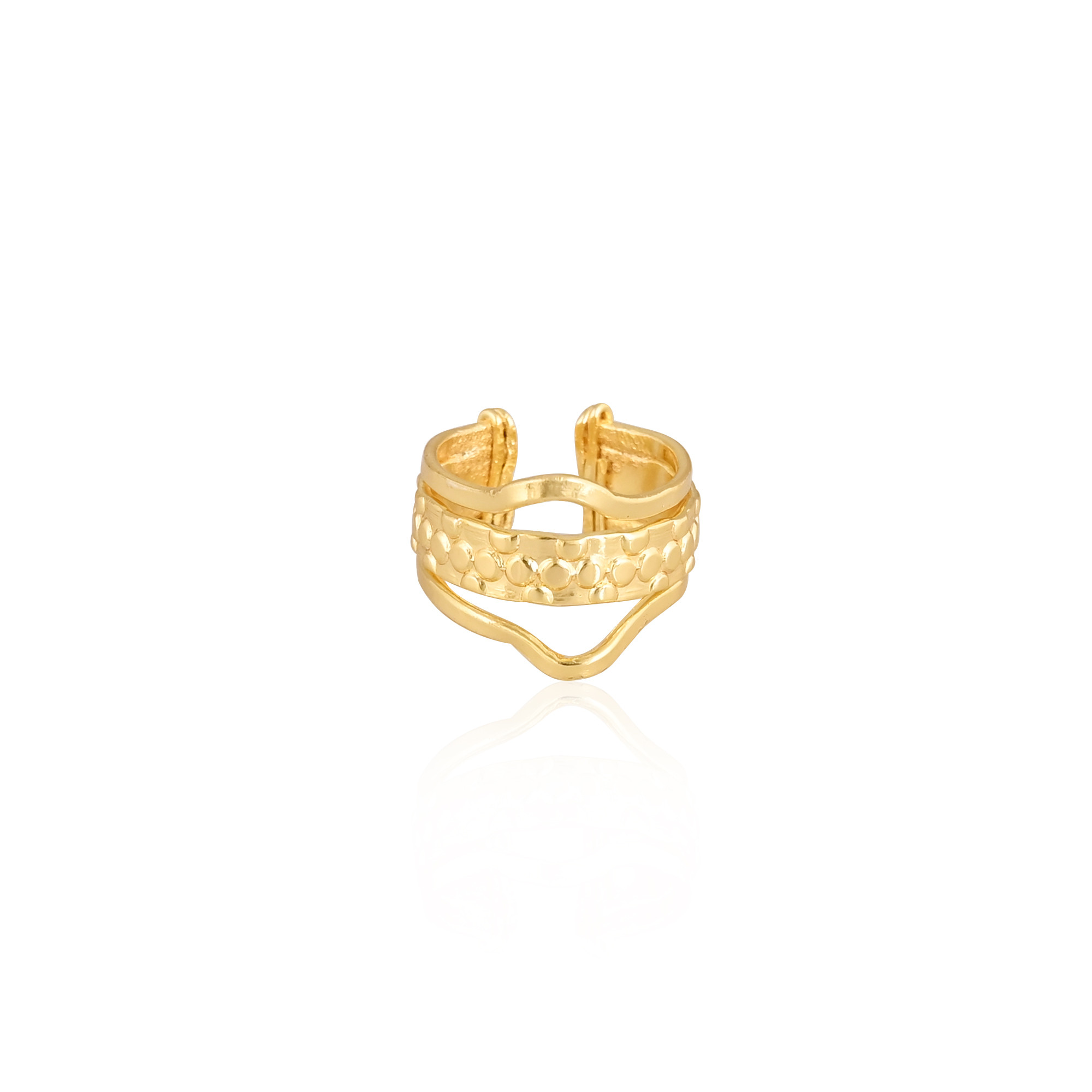 Wholesale Lot 25 Piece Yellow Gold Plated Plain Brass Handmade Boho Designer Unique Gift Charm Jewelry Adjustable Ring