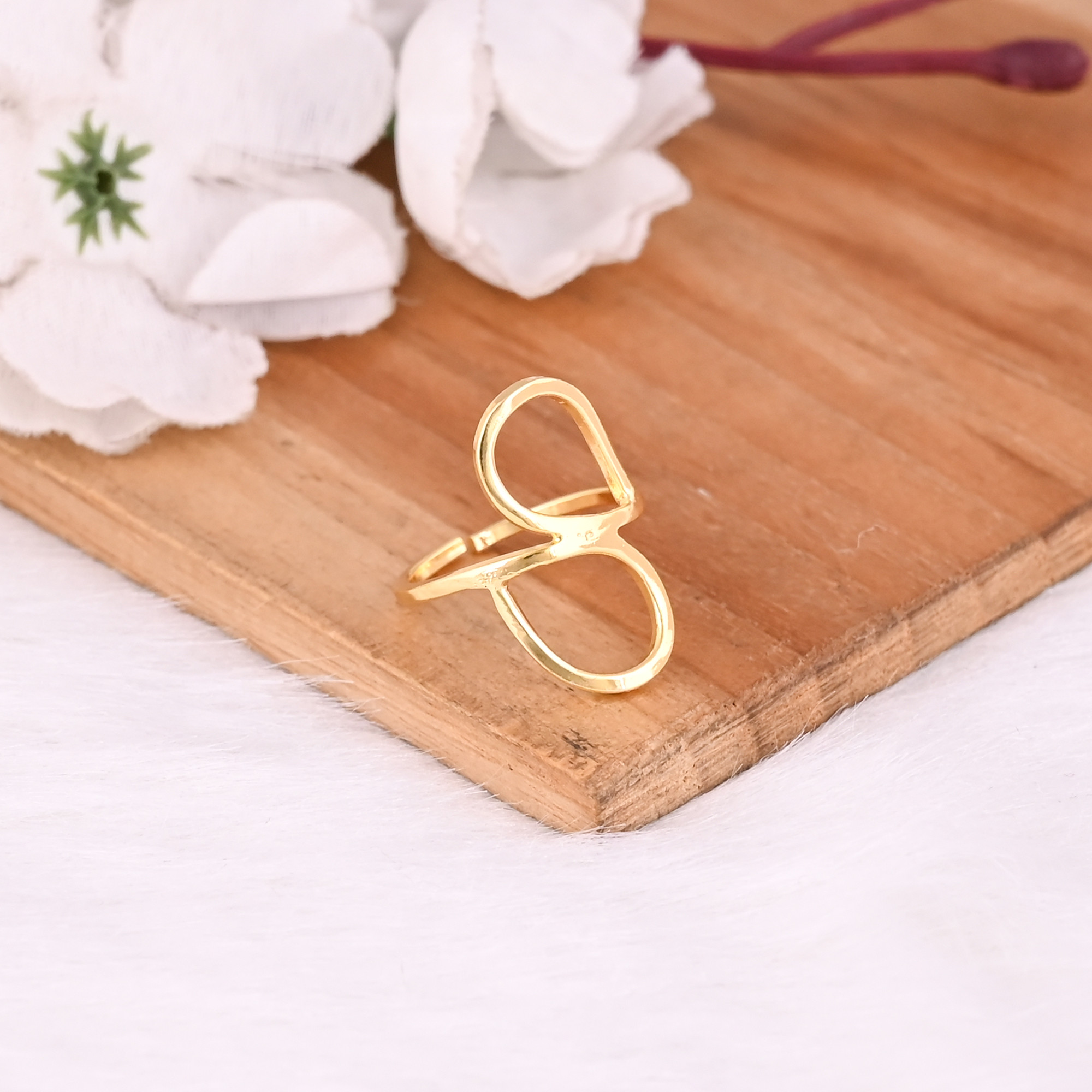 Wholesale Lot 25 Piece Yellow Gold Plated Plain Brass Handmade Designer Minimalist Ring Stackable Ring
