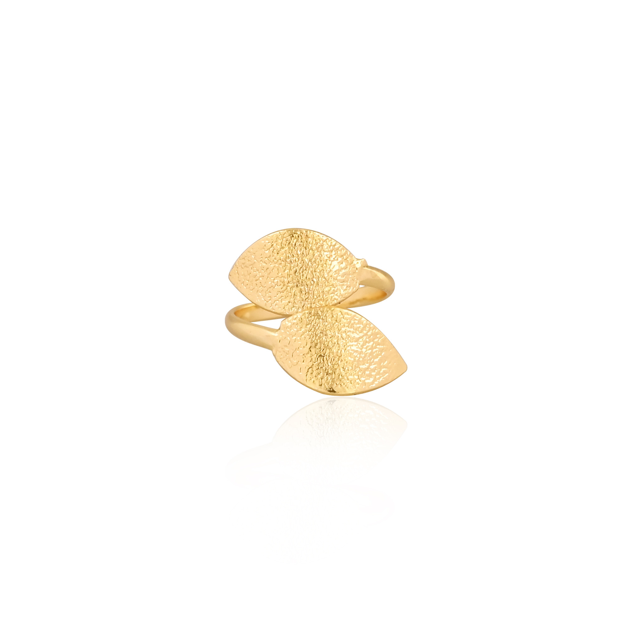 Wholesale Lot 25pcs Yellow Gold Plated Brass Adjustable Ring Handmade Boho Leaf Designer Unique Gift