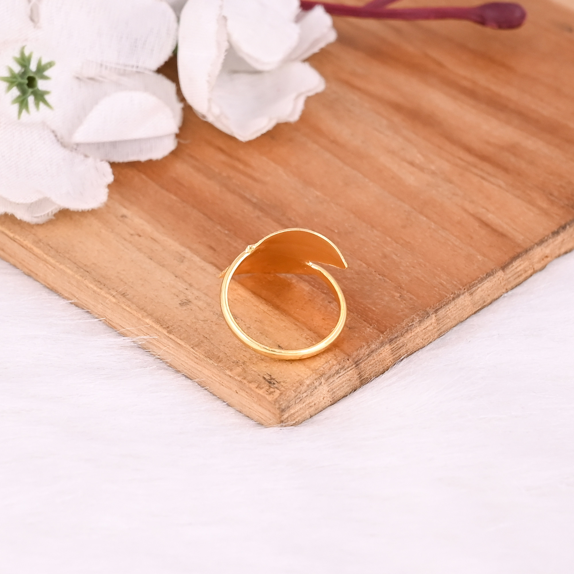 Wholesale Lot 25pcs Yellow Gold Plated Brass Adjustable Ring Handmade Boho Leaf Designer Unique Gift