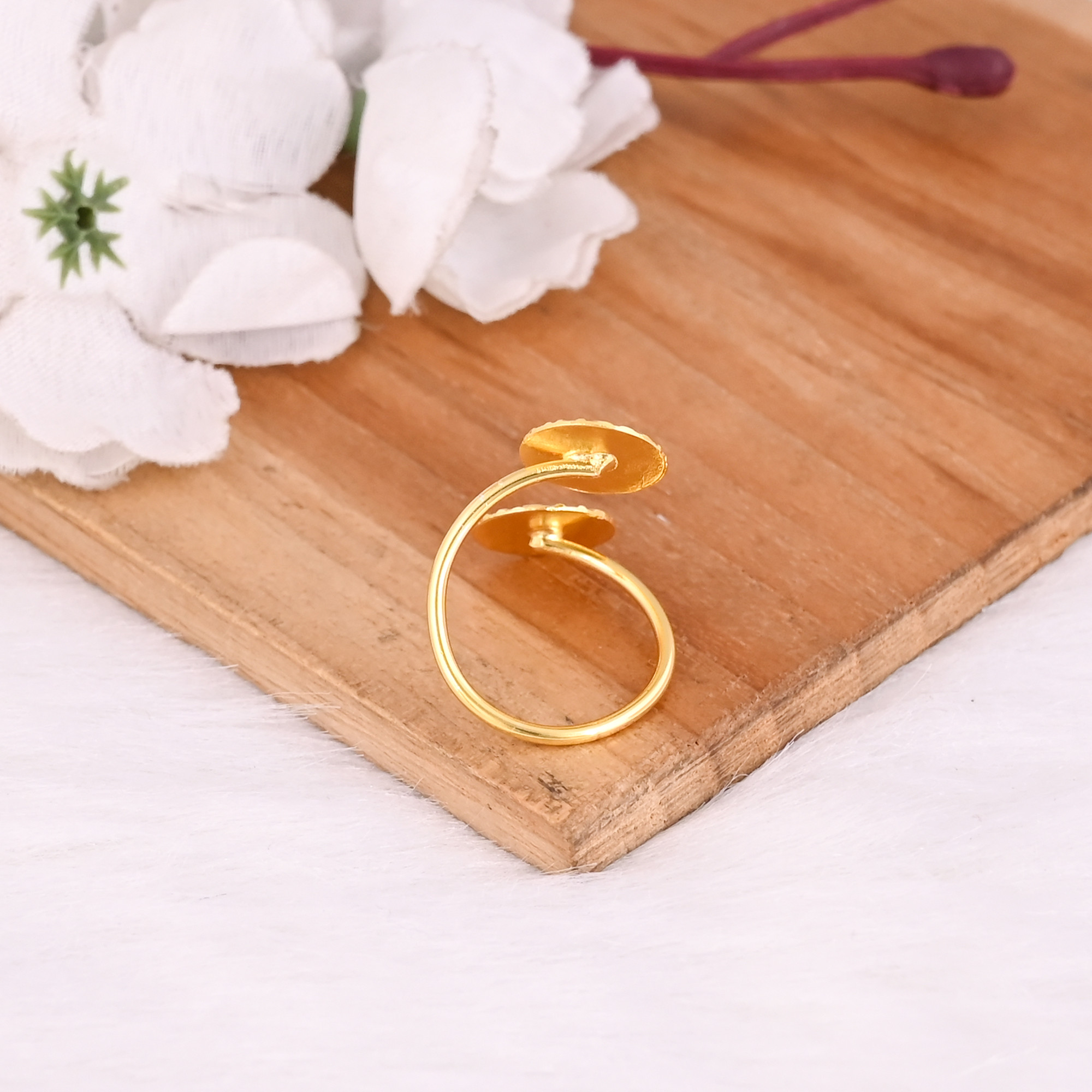 Wholesale Lot 25 Piece Yellow Gold Plated Plain Brass Handmade Designer Birthday Gift Womens Adjustable Ring