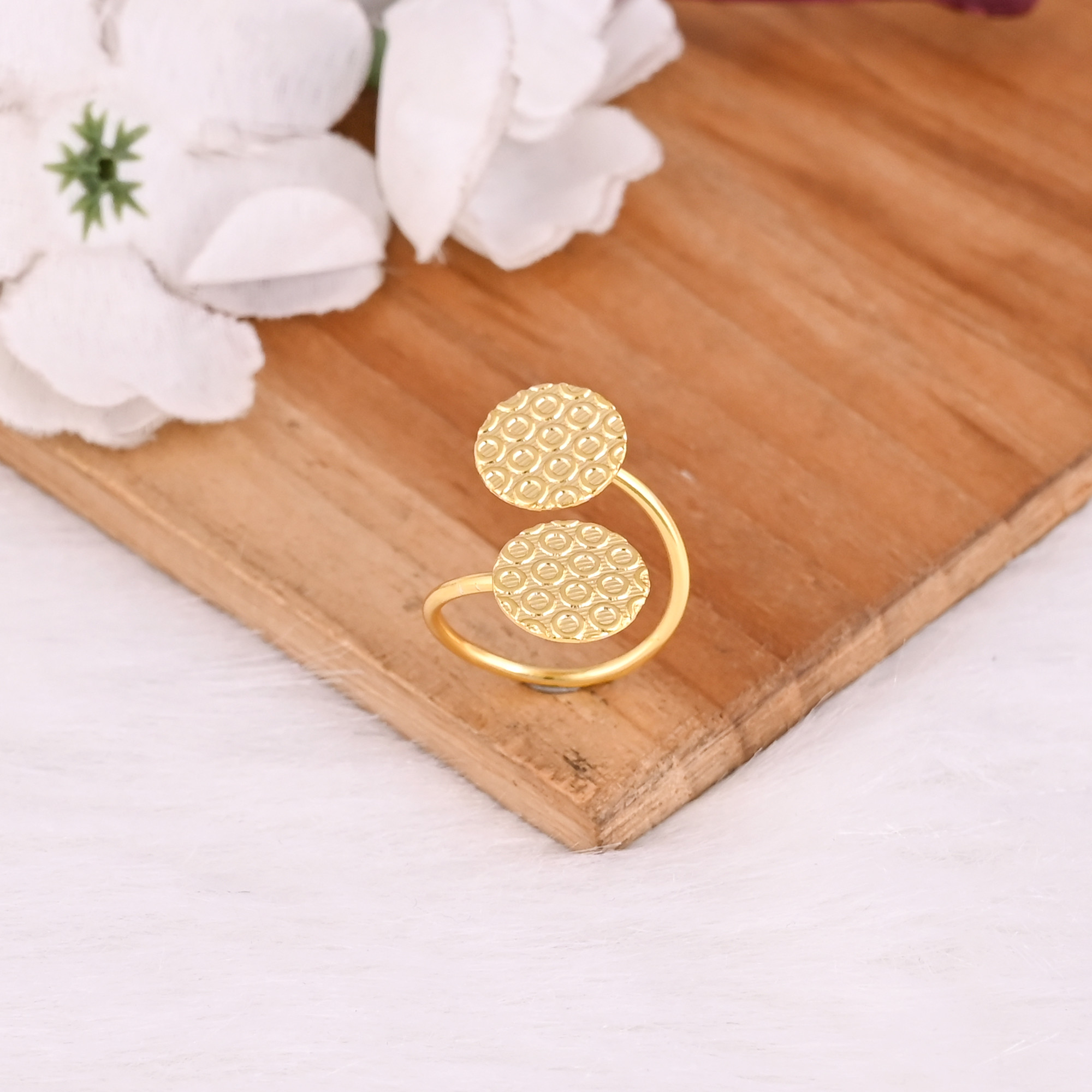 Wholesale Lot 25 Piece Yellow Gold Plated Plain Brass Handmade Designer Birthday Gift Womens Adjustable Ring