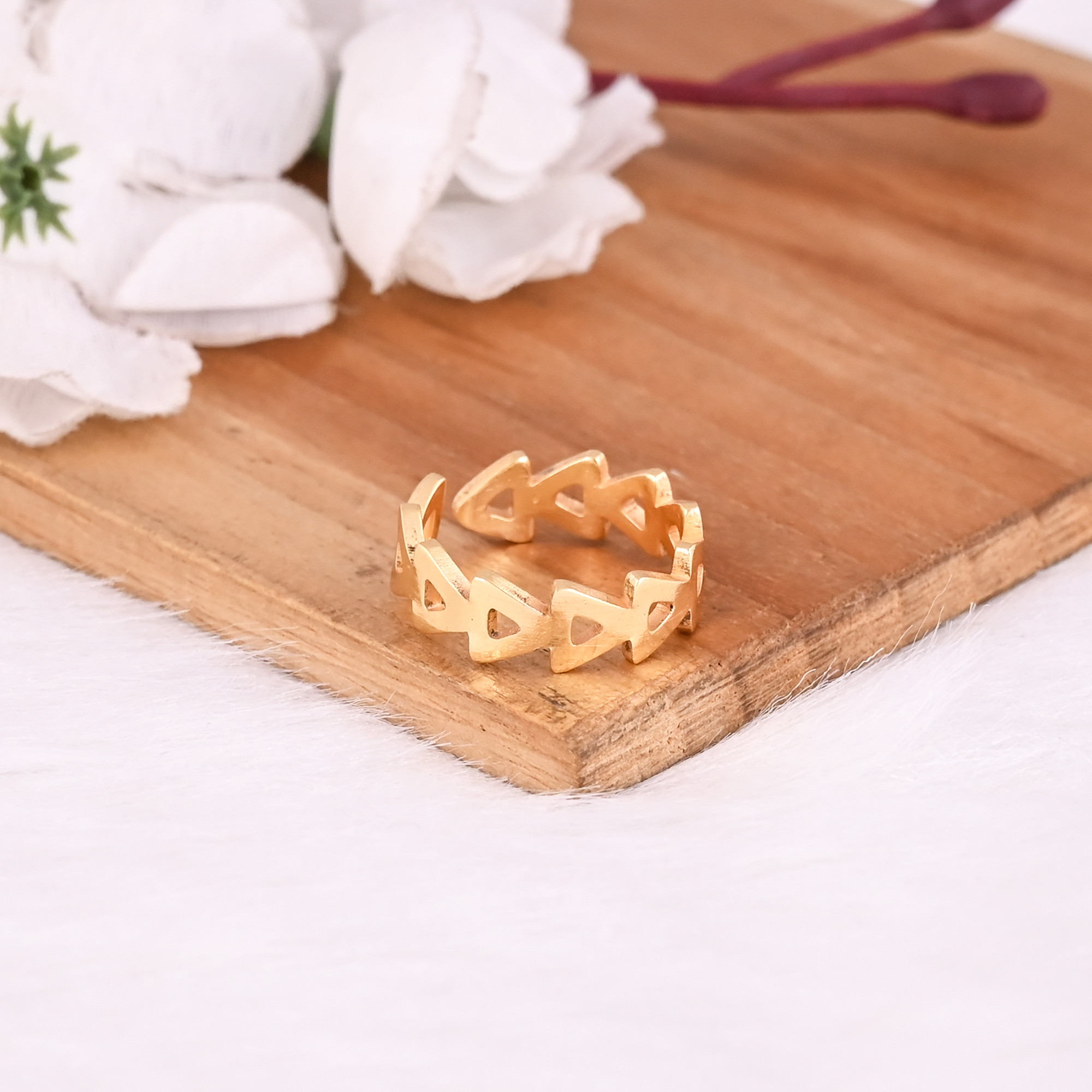 Wholesale 25 Piece Yellow Gold Plated Brass Adjustable Ring Handmade Designer Minimalist