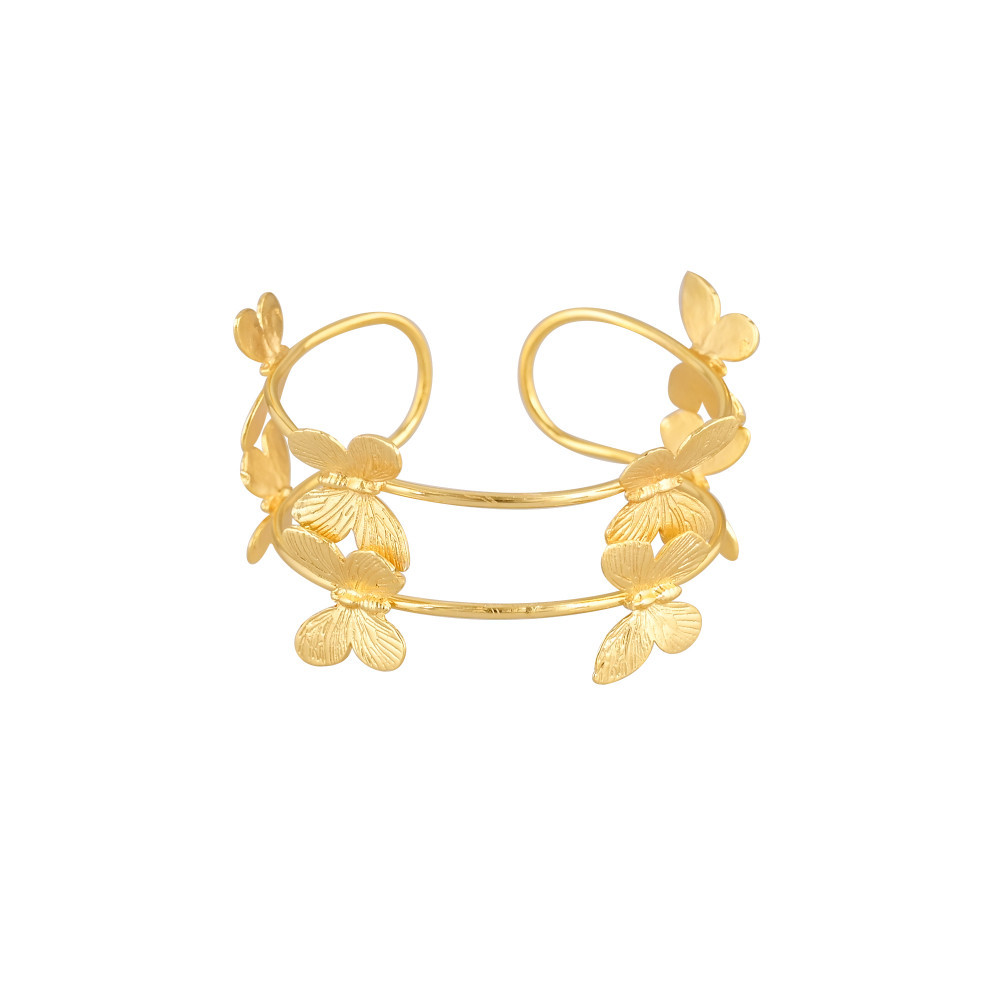 Image of Women Brass Adjustable Cuff Bangle Bracelet Butterfly Charm Jewelry Unique Gift For Her