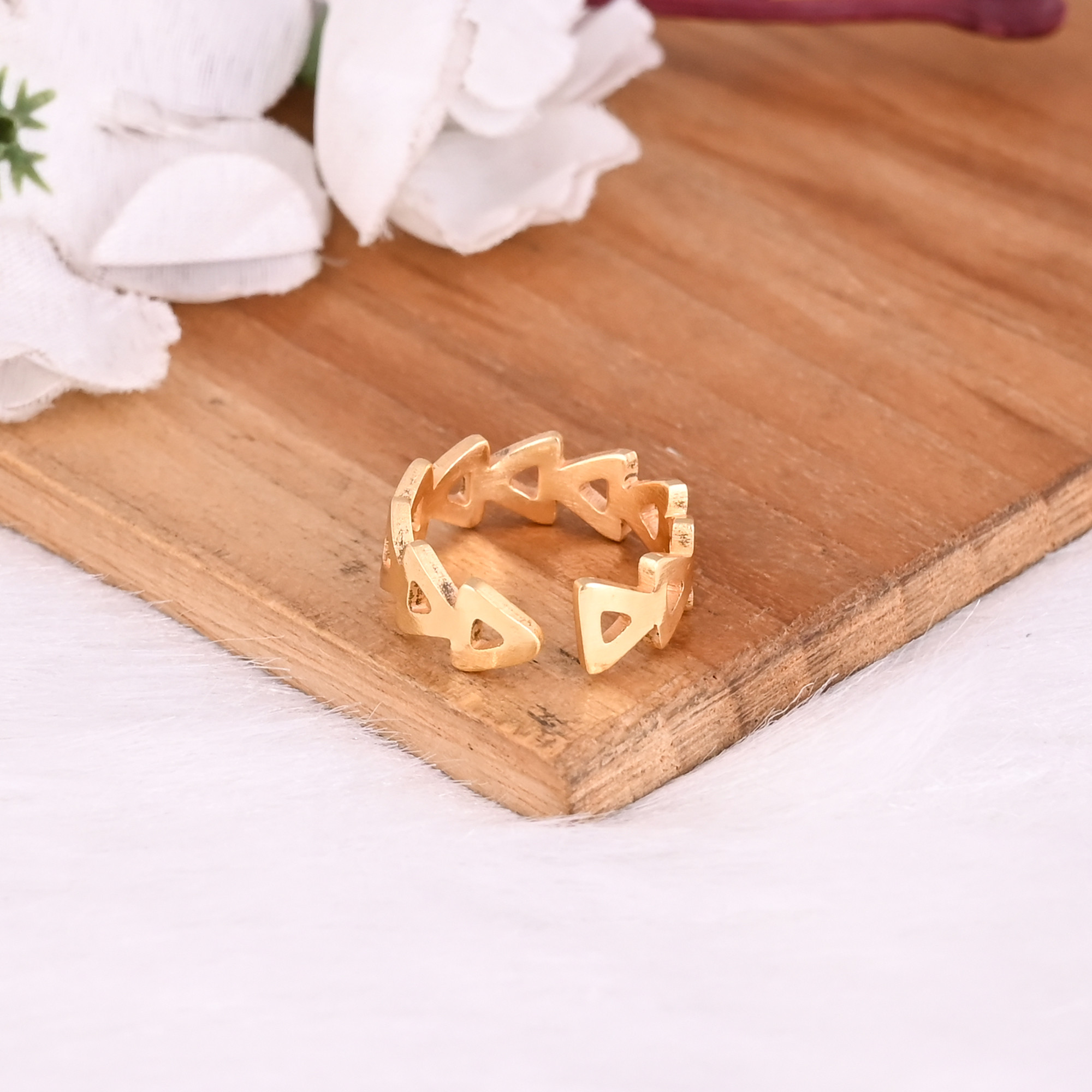 Wholesale 25 Piece Yellow Gold Plated Brass Adjustable Ring Handmade Designer Minimalist