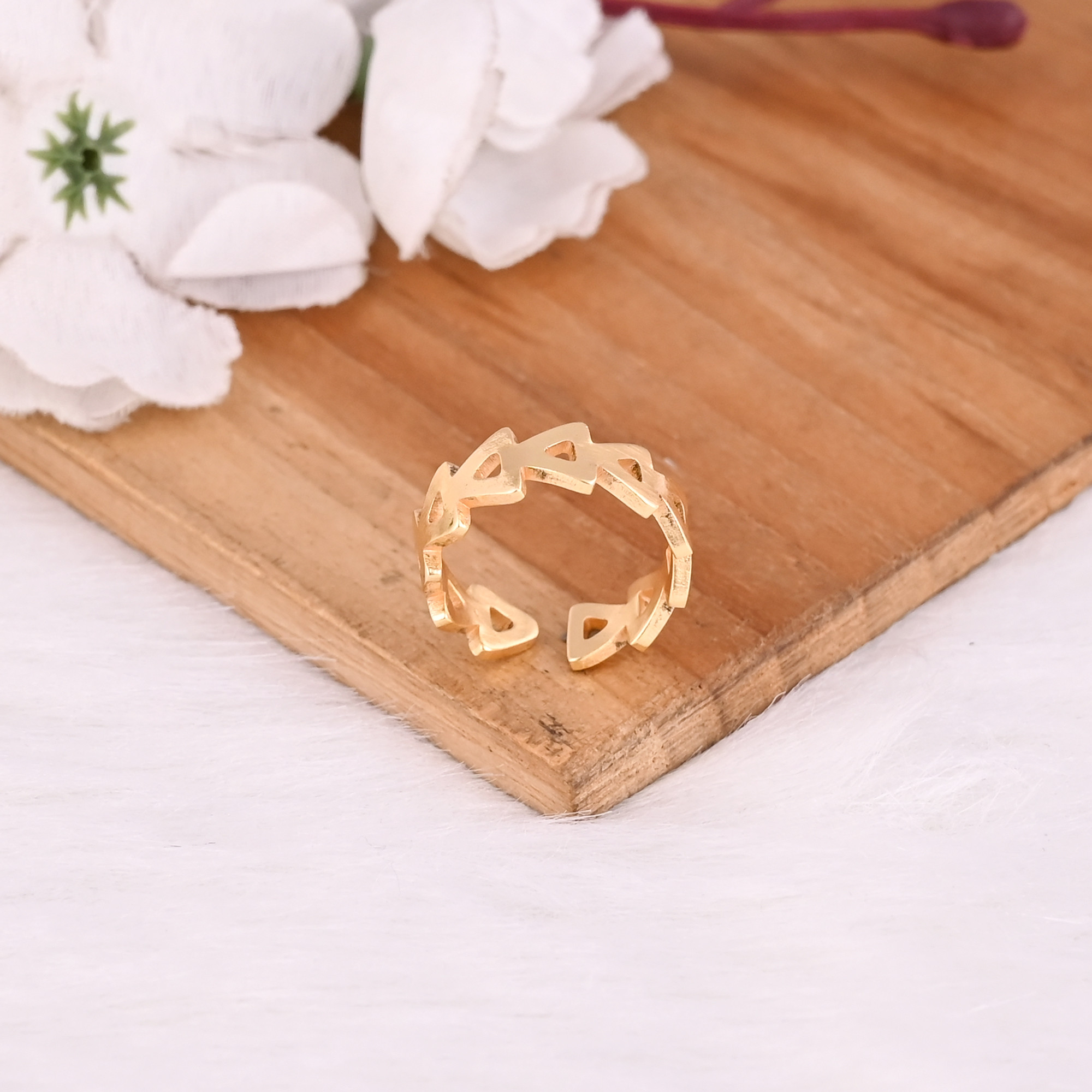 Wholesale 25 Piece Yellow Gold Plated Brass Adjustable Ring Handmade Designer Minimalist