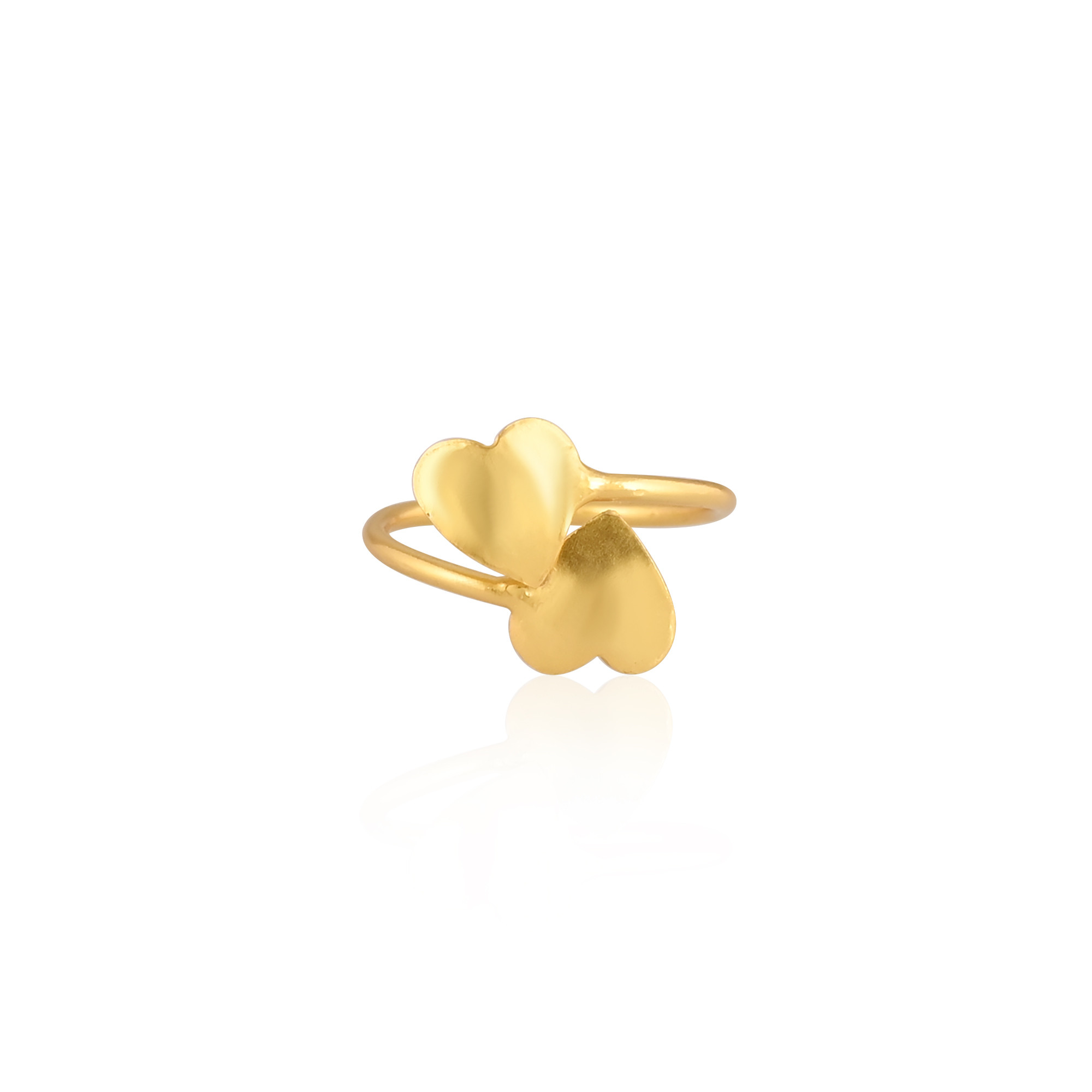 Wholesale Lot 25 Piece Yellow Gold Plated Brass Heart Shape Adjustable Ring Anniversary Gift For Her