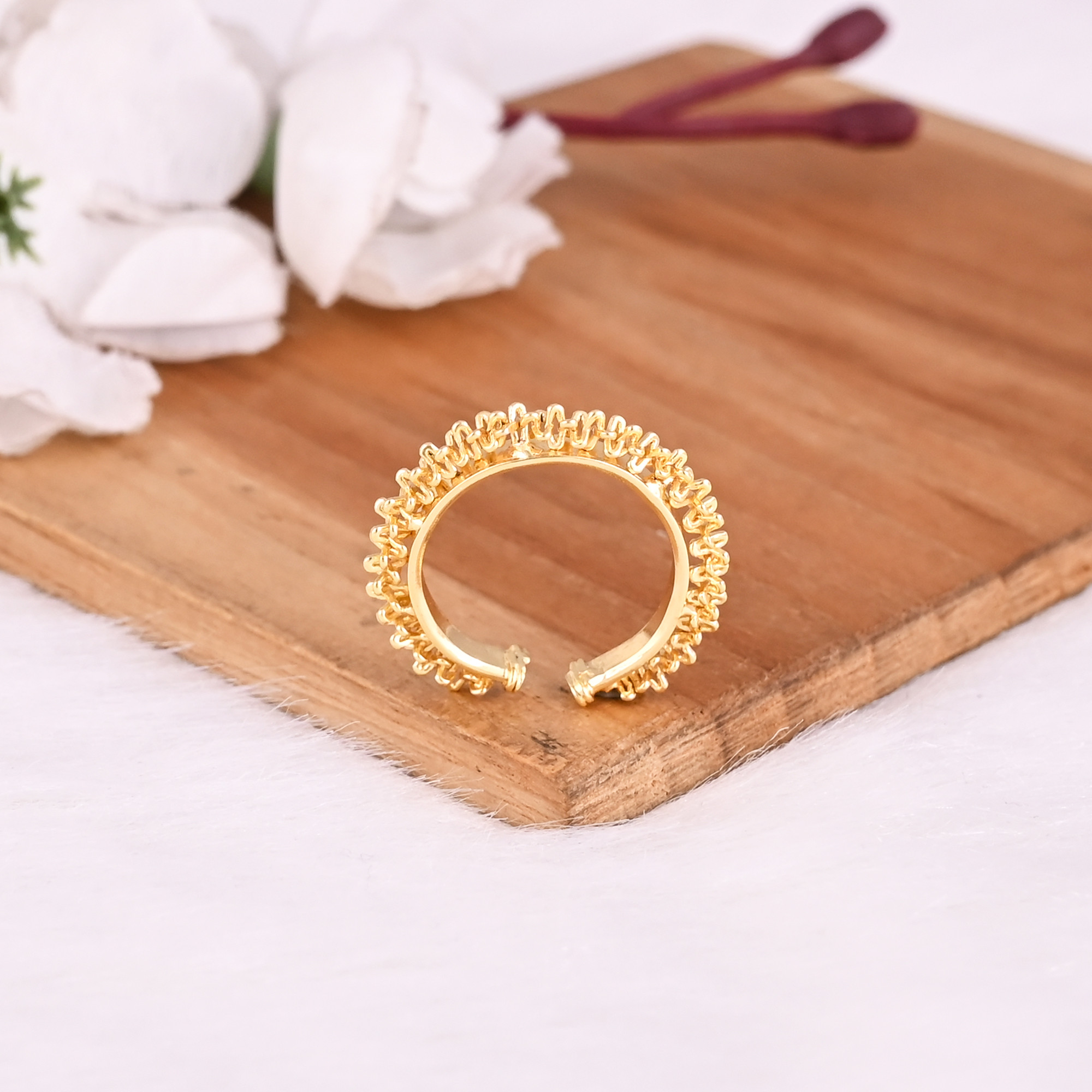 Wholesale Lot 25 Piece Yellow Gold Plated Brass Handmade Designer Women Gift Adjustable Ring Bohemian Ring
