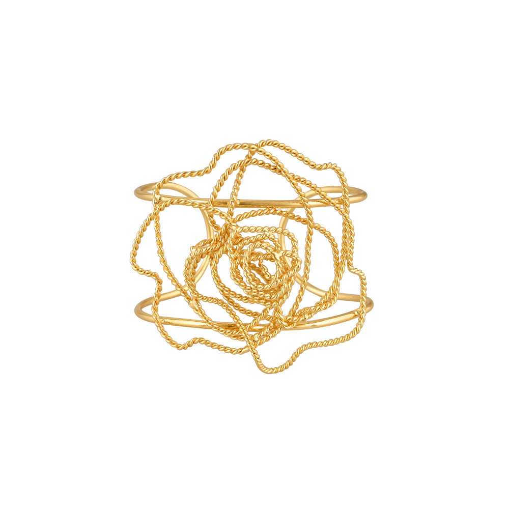 Image of Yellow Gold Plated Brass Adjustable Cuff Bangle Bracelet Boho Designer Unique Jewelry