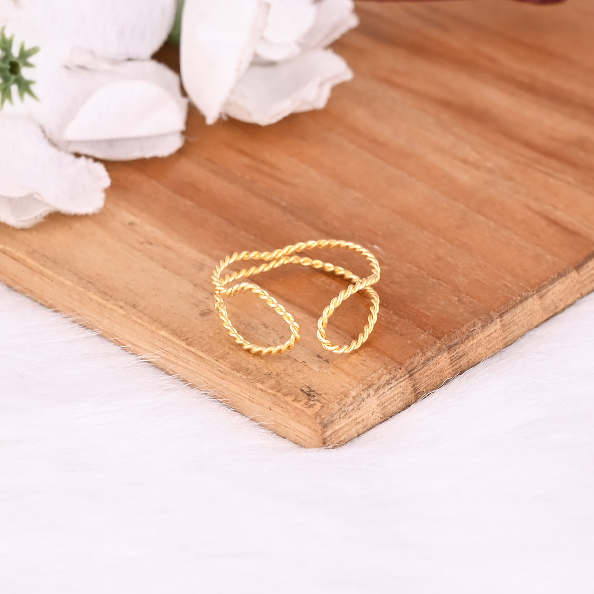 Wholesale Lot 25 Piece Yellow Gold Plated Brass Handmade Adjustable Unique Ring Wedding Anniversary Gifts Jewelry