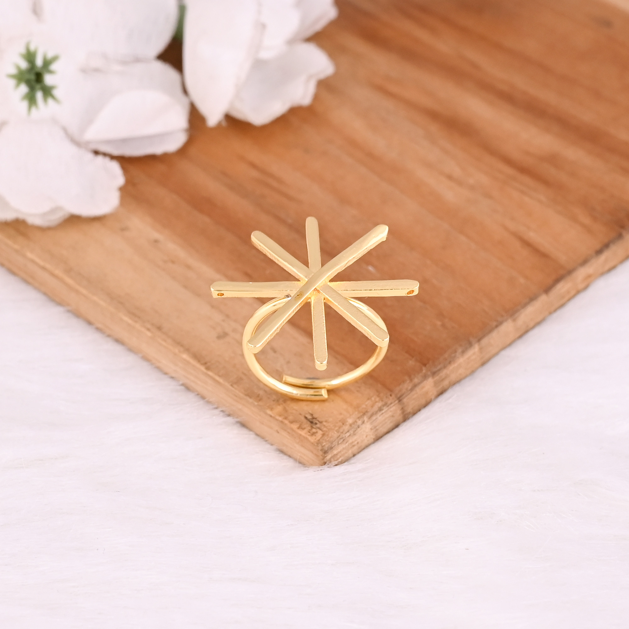 Wholesale Lot 25 Piece Yellow Gold Plated Plain Brass Handmade Boho Designer Unique Gift Charm Jewelry Adjustable Ring