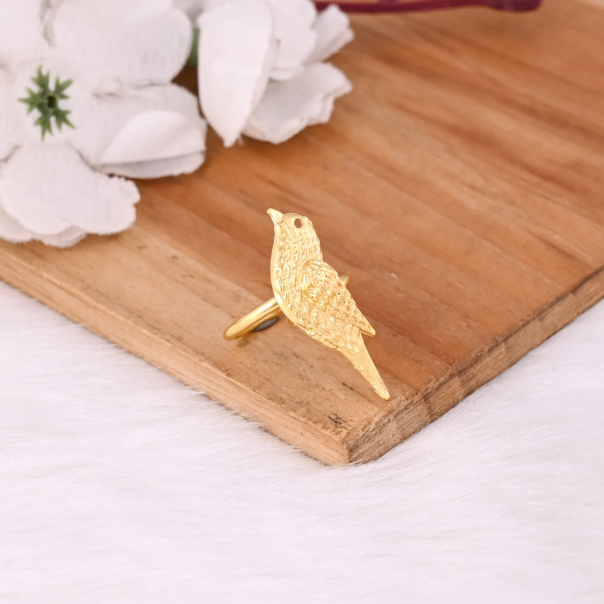 Wholesale Lot 25 Piece Yellow Gold Plated Brass Ring Unique Gift Charm Jewelry Bird Designer Ring Gift For Her