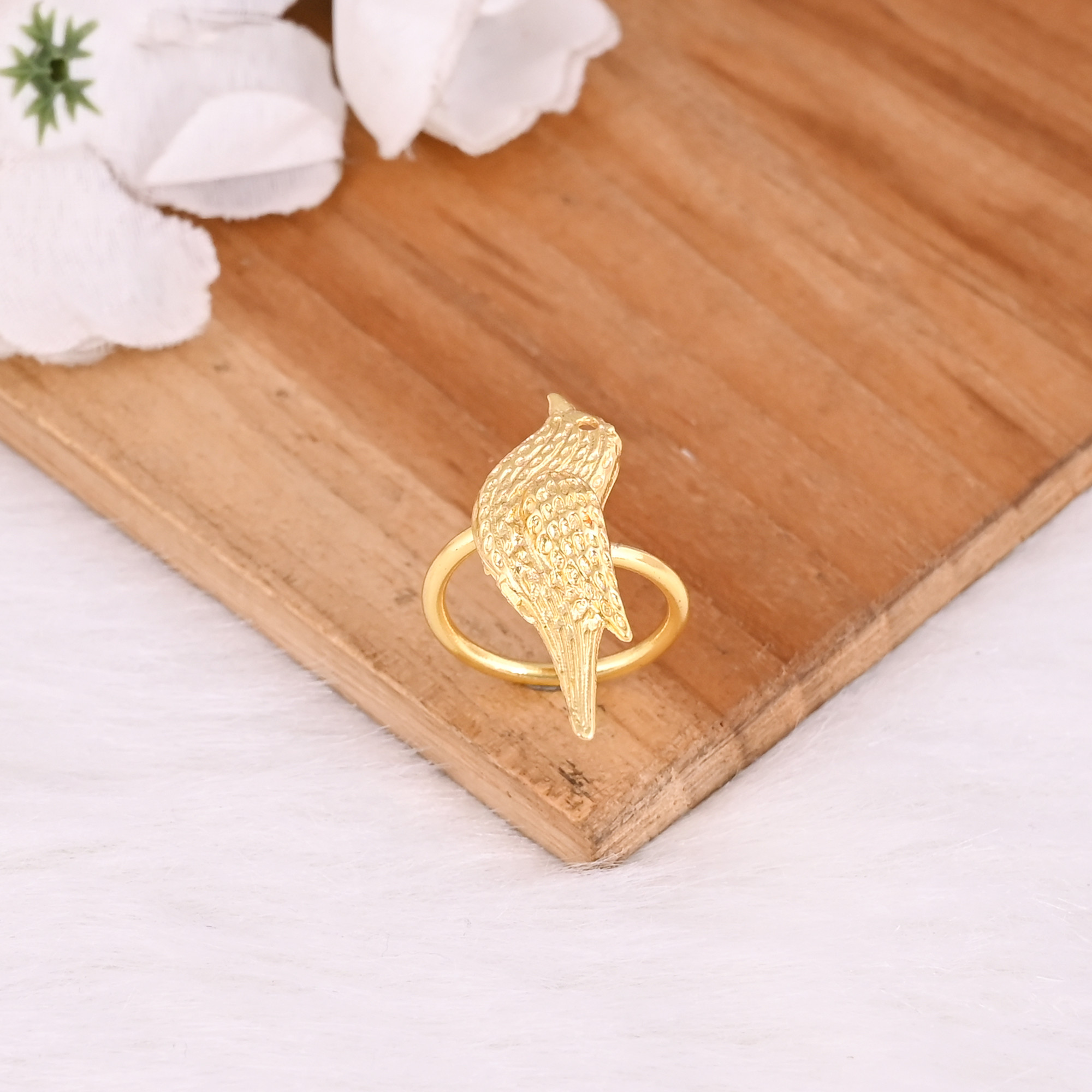 Wholesale Lot 25 Piece Yellow Gold Plated Brass Ring Unique Gift Charm Jewelry Bird Designer Ring Gift For Her