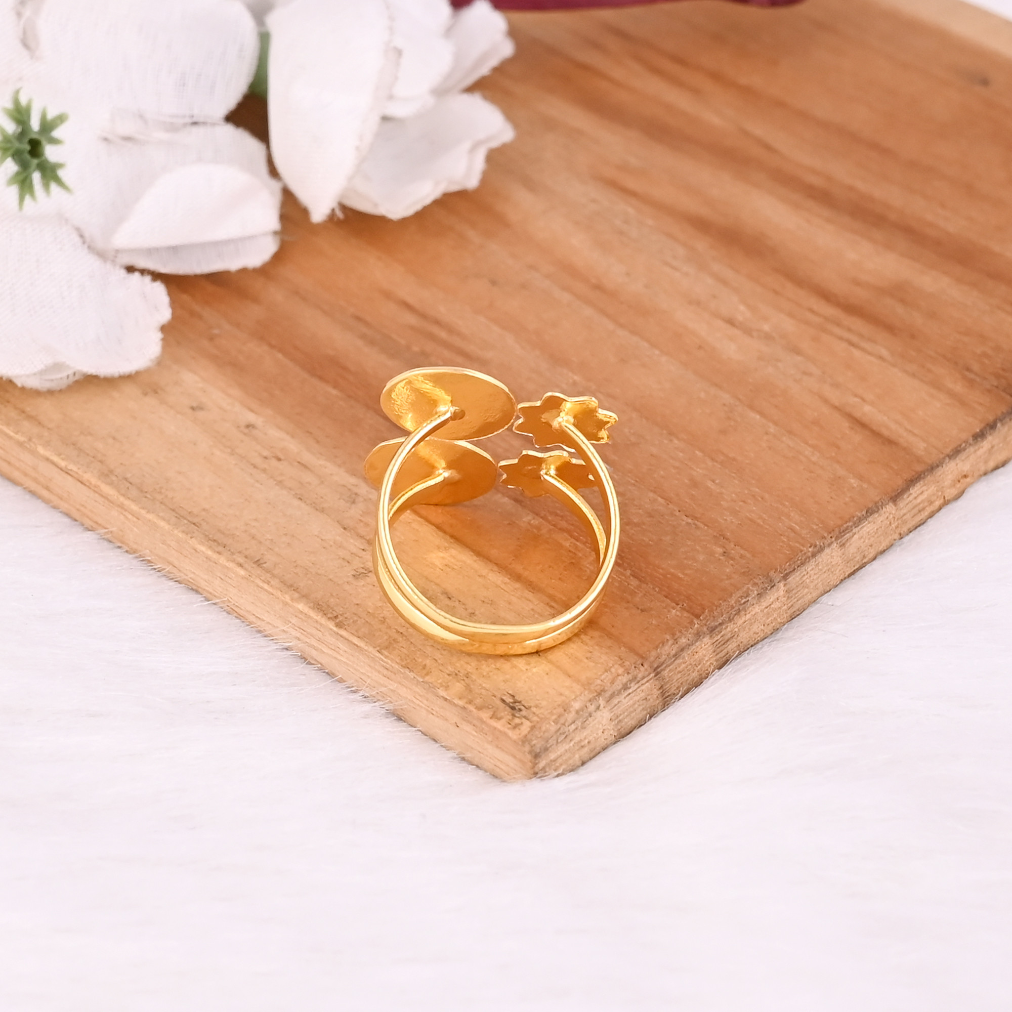 Wholesale Lot 25 Piece Yellow Gold Plated Brass Handmade Hammered  Star Designer Adjustable Ring