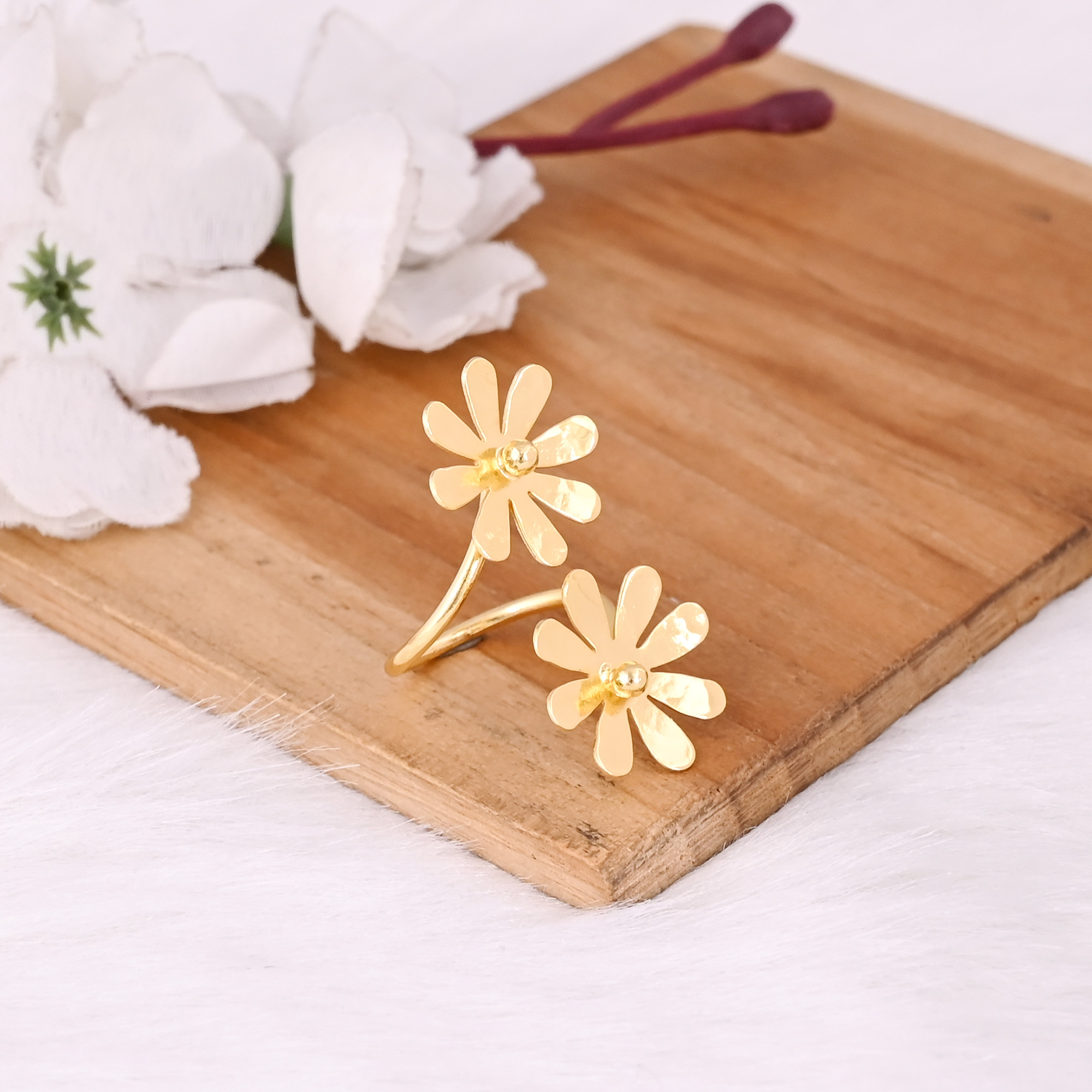 Wholesale Lot 25 Piece Yellow Gold Plated Brass Handmade Floral Designer Stackable Ring Unique Gift Fashion Jewelry
