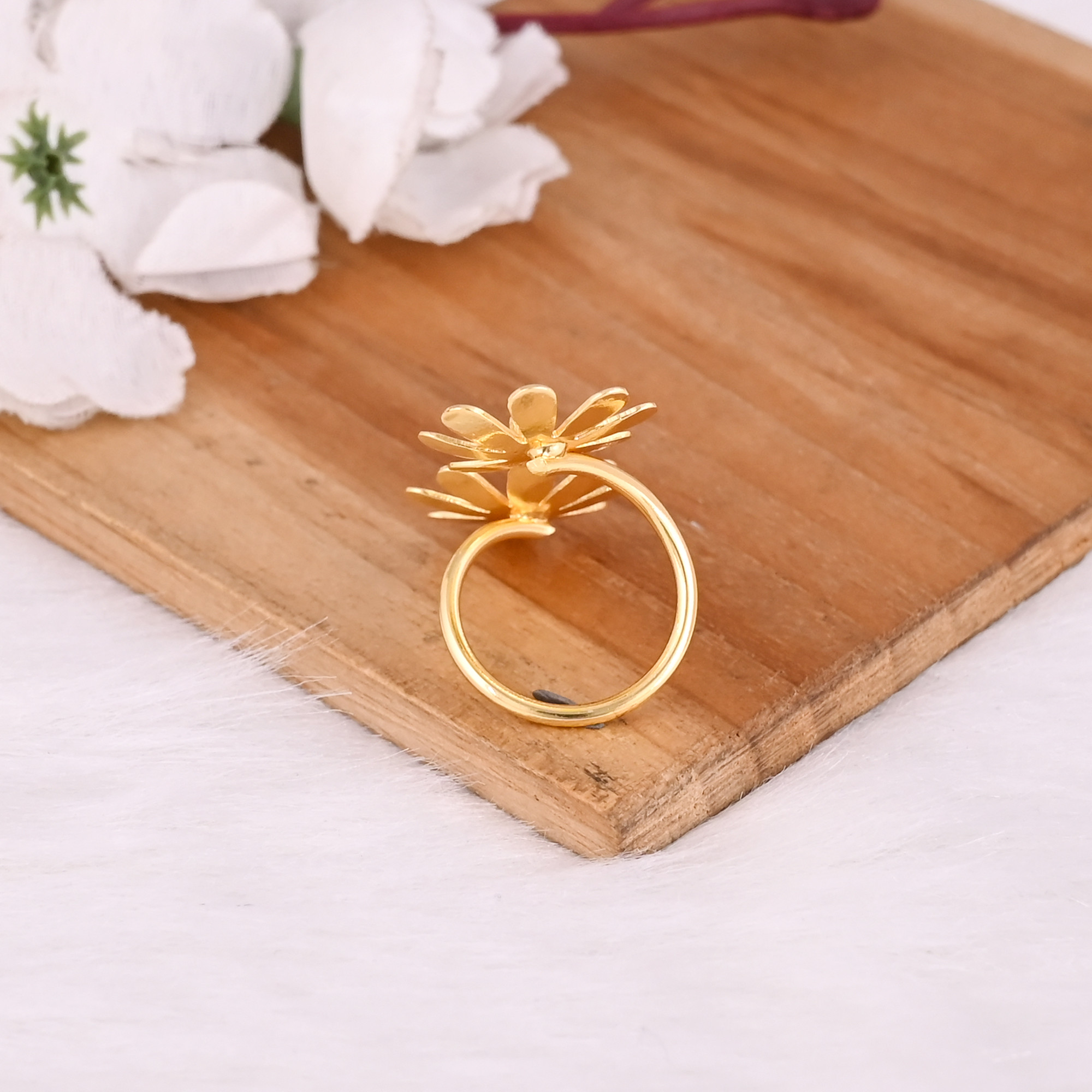 Wholesale Lot 25 Piece Yellow Gold Plated Brass Handmade Floral Designer Stackable Ring Unique Gift Fashion Jewelry