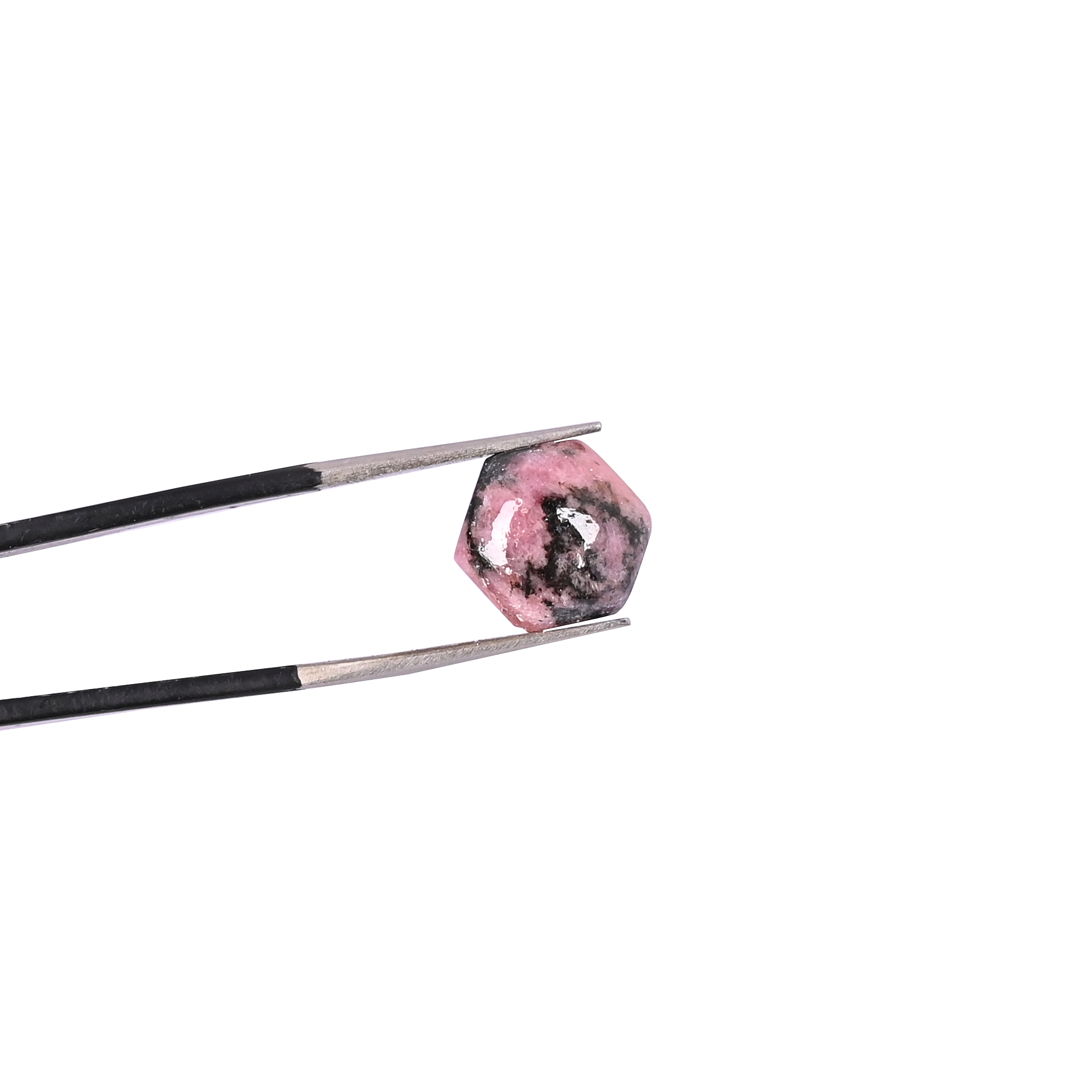 Natural Rhodonite Hexagon Shape 10mm 4 Carat