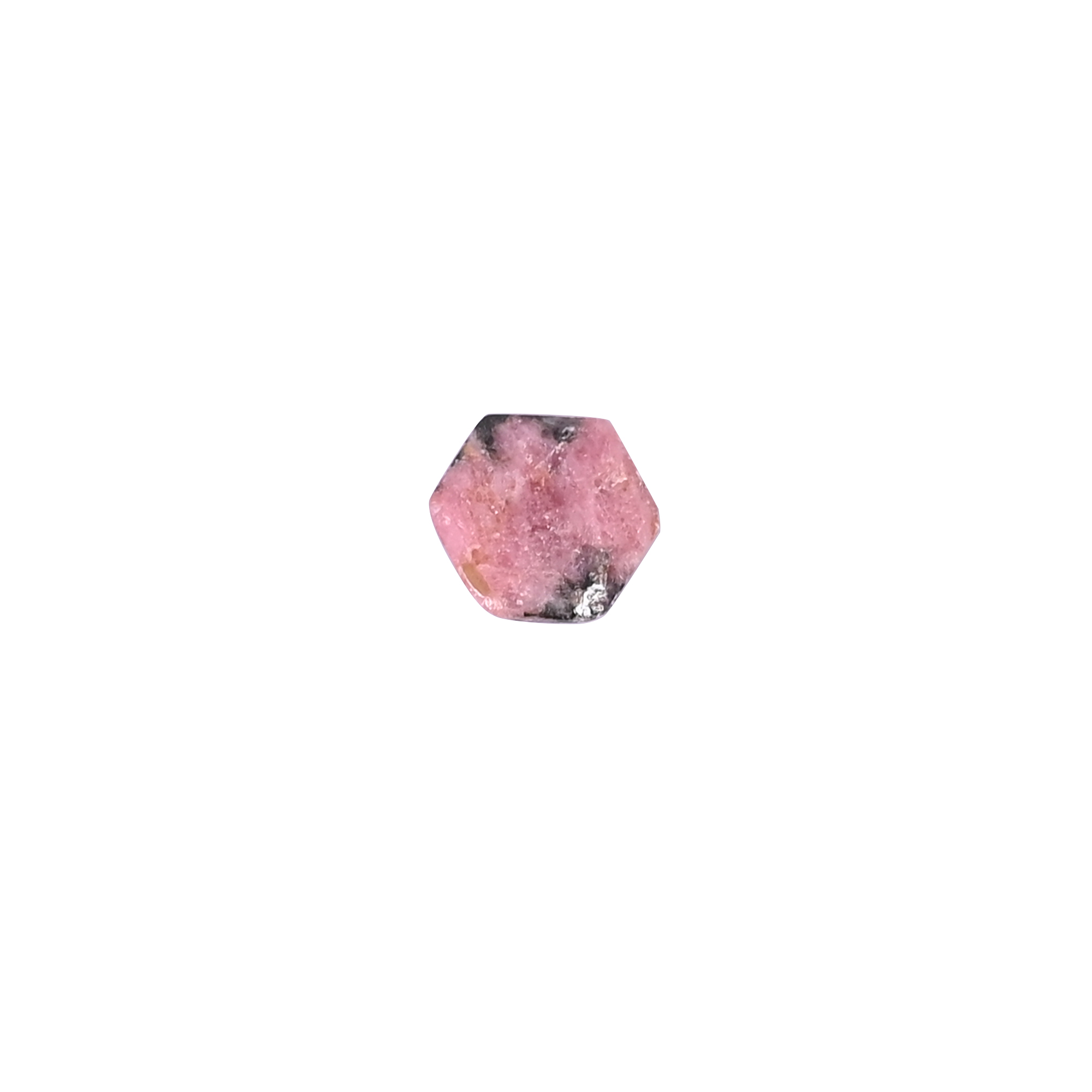 Natural Rhodonite Hexagon Shape 10mm 4 Carat
