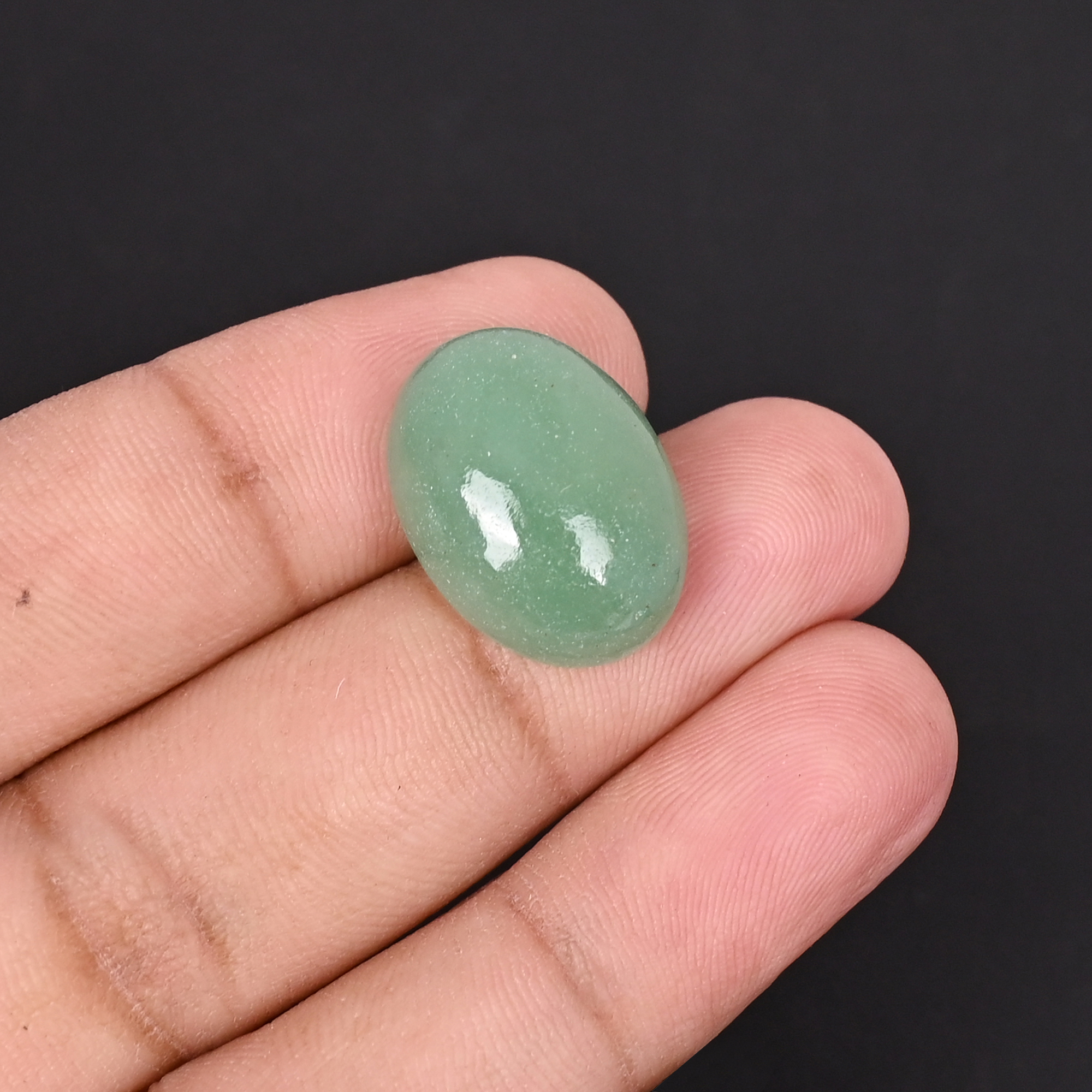 Green Aventurine Gemstone Oval Shape 176 Carat 20x14mm