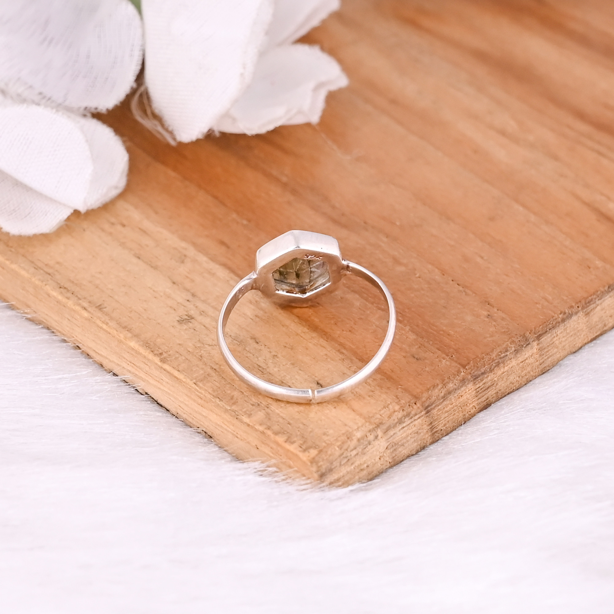 925 Sterling Silver Natural Labradorite Gemstone Minimalist Handmade Designer Birthstone Gift Adjustable Ring