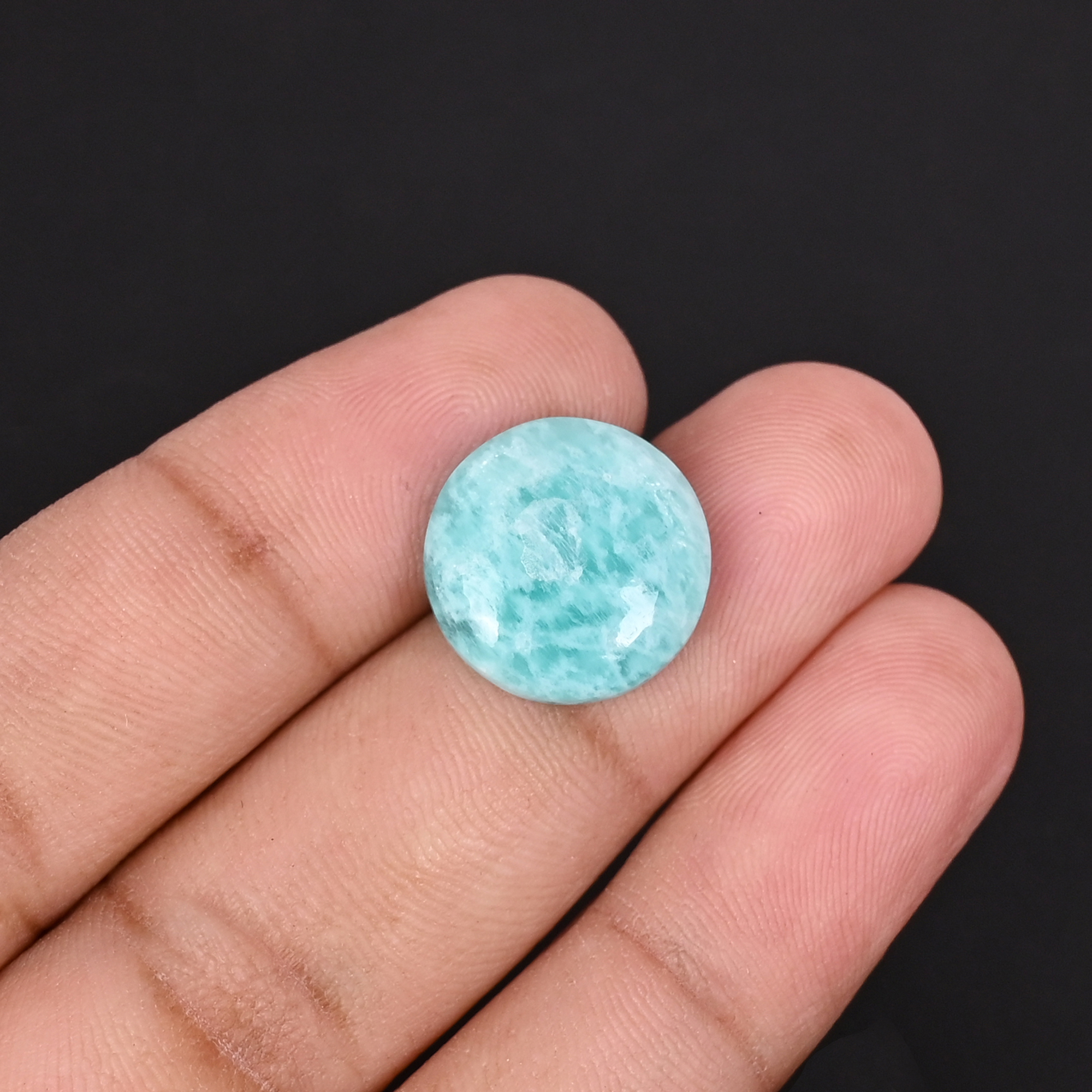 Natural Amazonite 85 Carat 15mm Round Shape Loose Gemstone